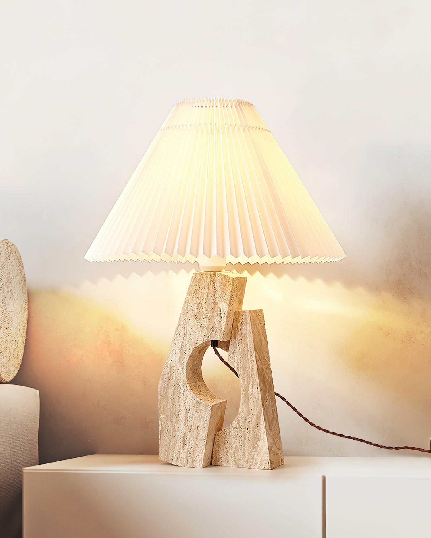 Stone Pillar Table Lamp 16.9