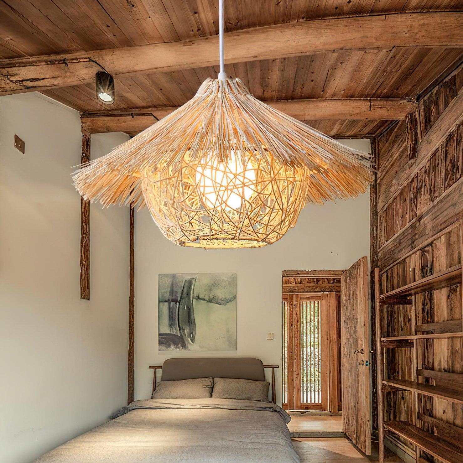 Straw Hat Chandelier