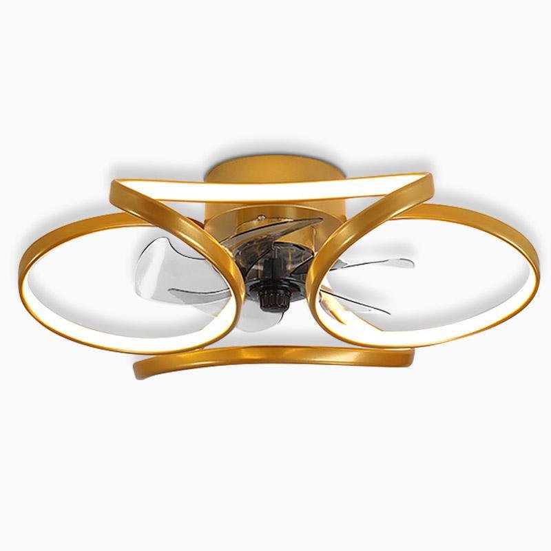Flower LED Flush Mount Ceiling Fan Lights with Remote