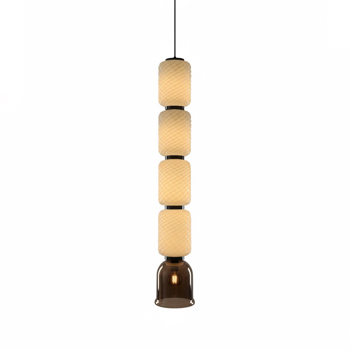 Textured Layered Glass Pendant Light