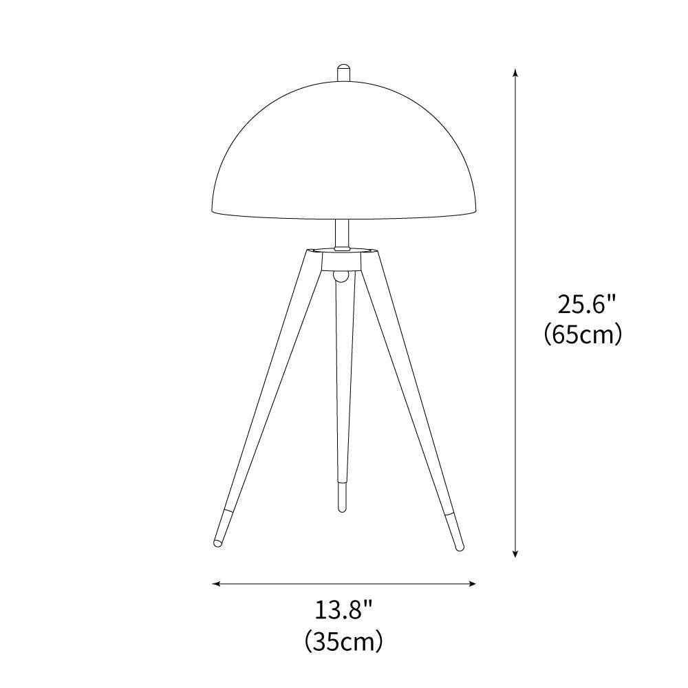Three Legged Gold Gong Table Lamp 13.8