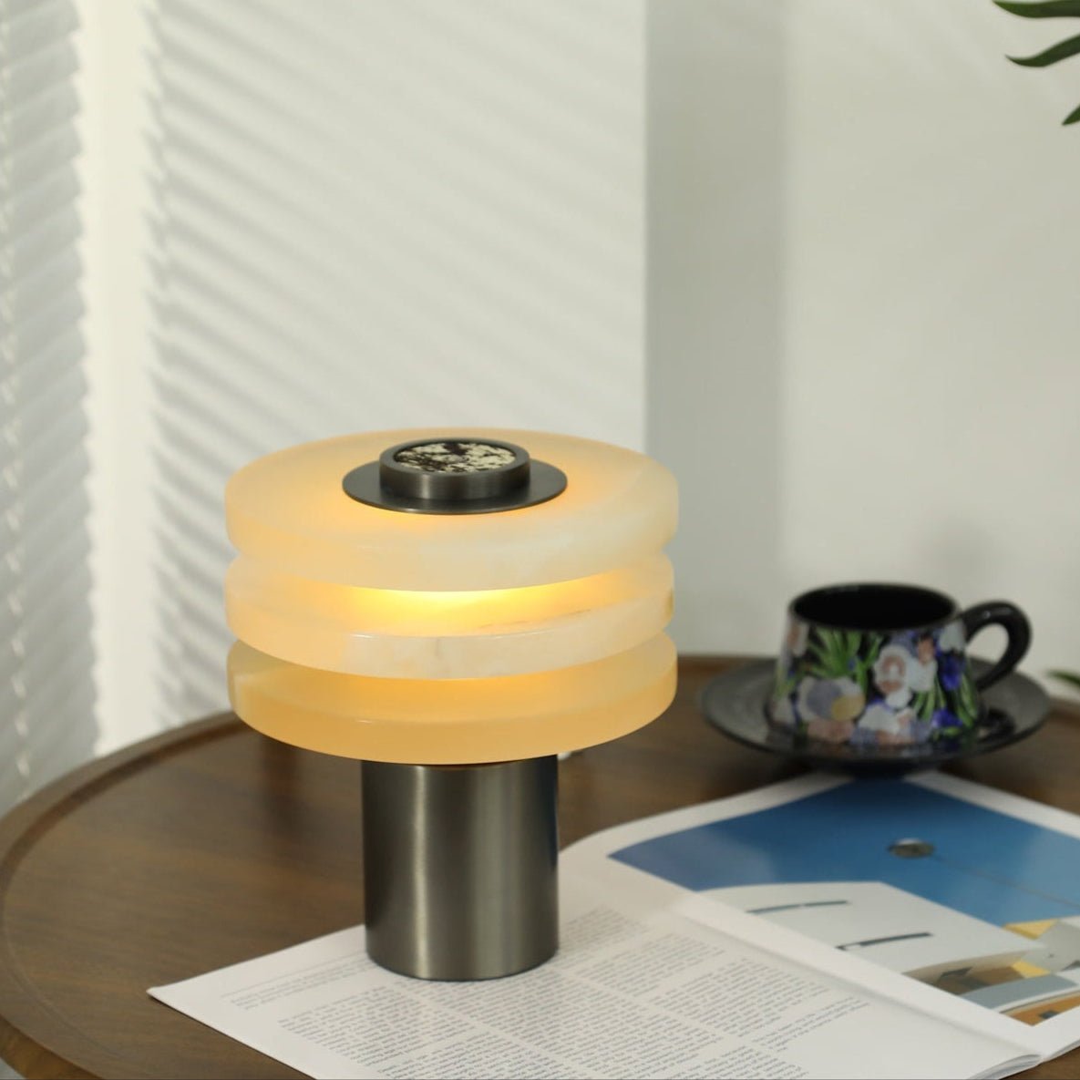 Tiered Obelisk Alabaster Table Lamp