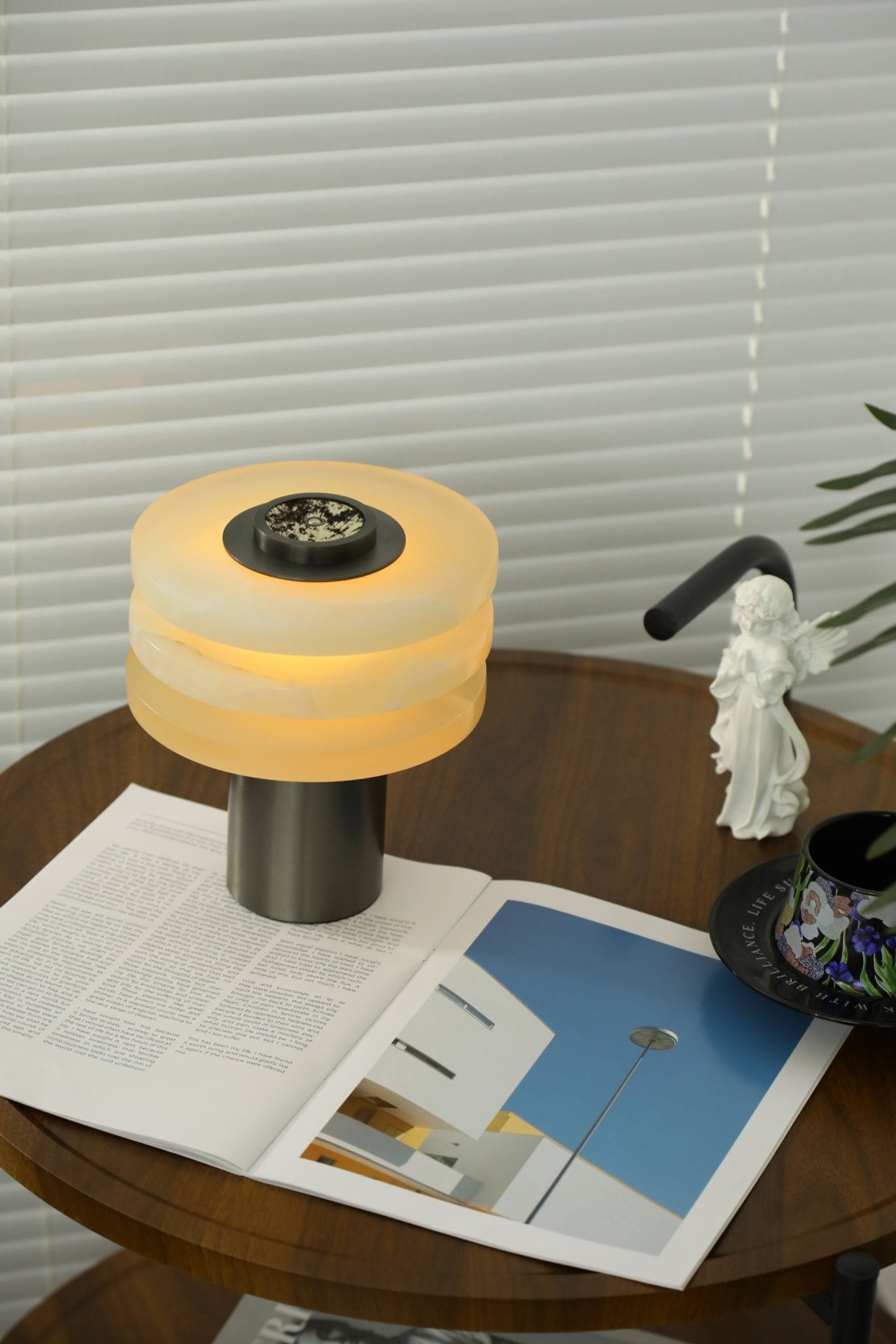 Tiered Obelisk Alabaster Table Lamp