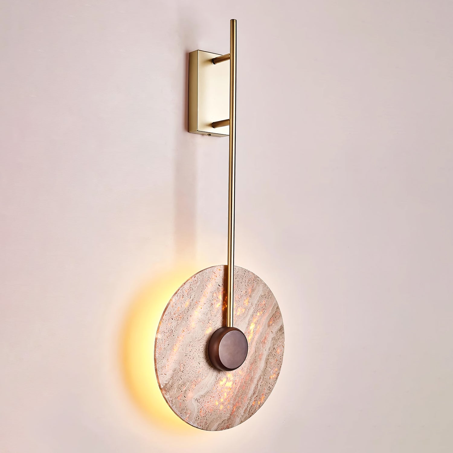 Travertine Disc Wall Lamp 11.8