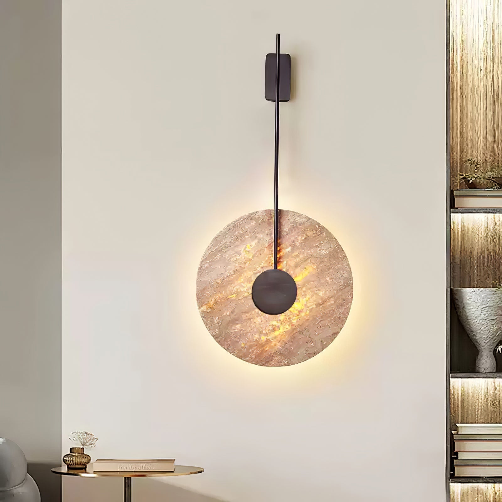 Travertine Disc Wall Lamp 11.8