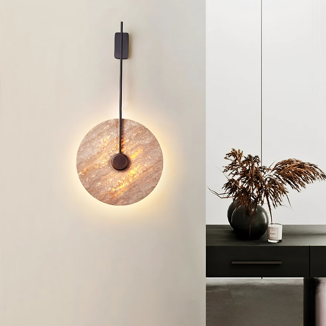 Travertine Disc Wall Lamp 11.8