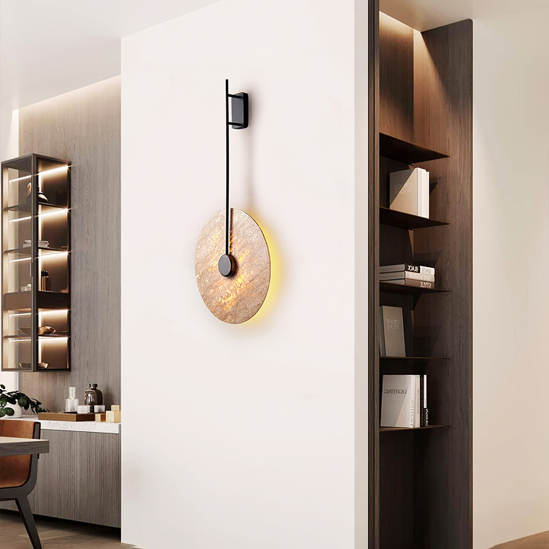 Travertine Disc Wall Lamp 11.8