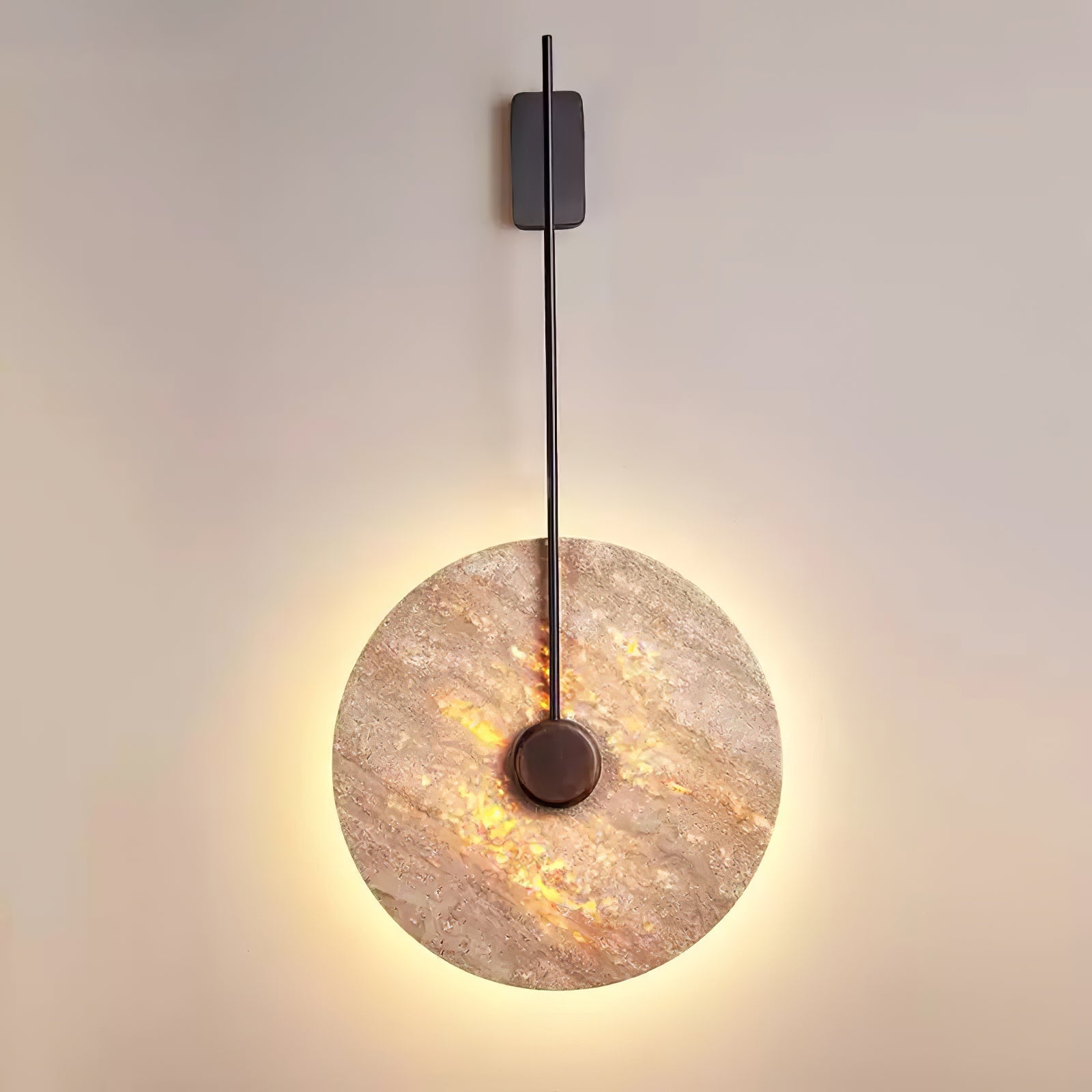 Travertine Disc Wall Lamp 11.8