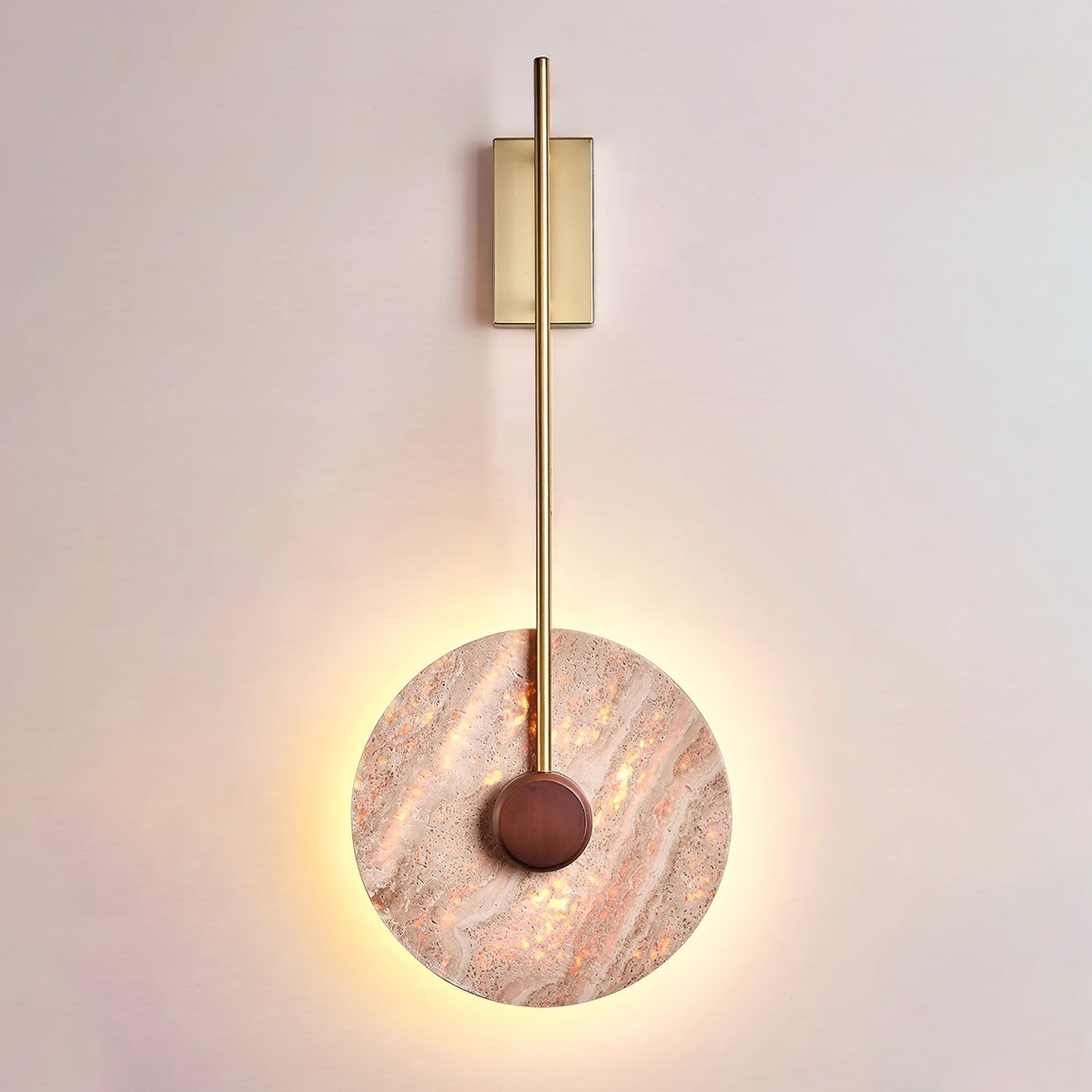 Travertine Disc Wall Lamp 11.8