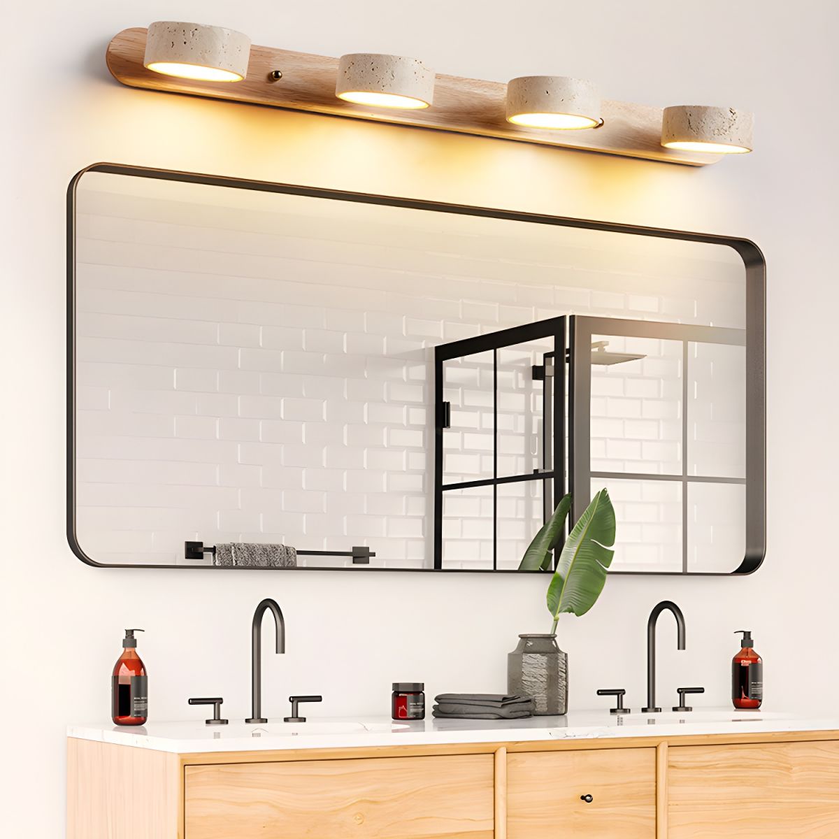 Travertine Duo Rechargeable Wall Light Vanity Light