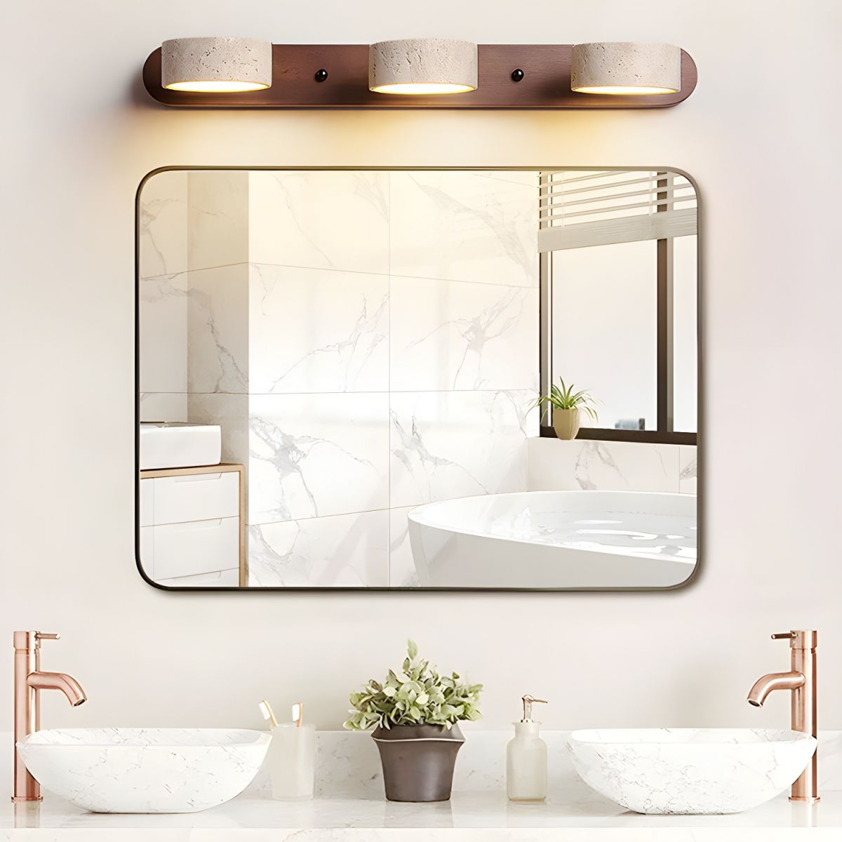 Travertine Duo Rechargeable Wall Light Vanity Light