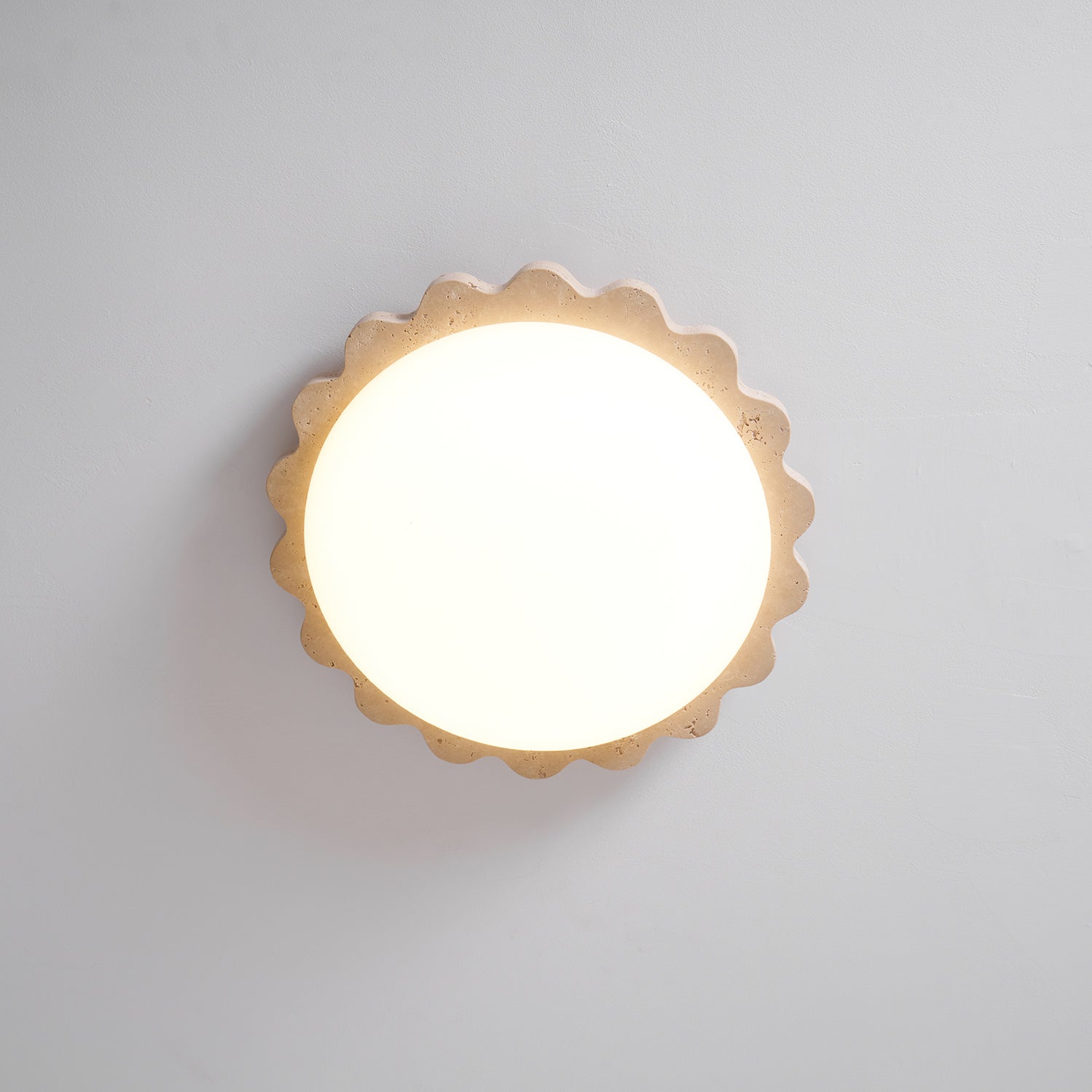Travertine Scallop Edge Ceiling Light