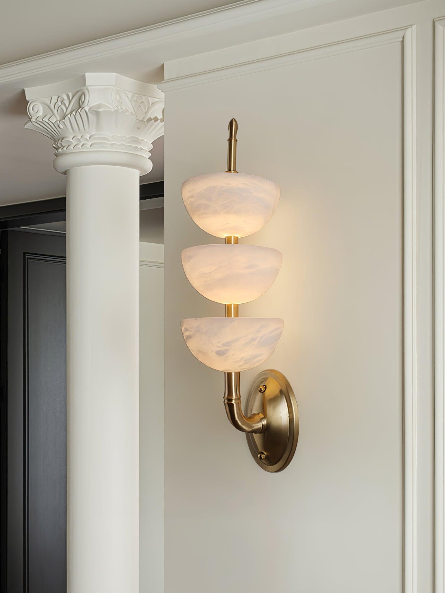 Triple Alabaster Wall Sconce 5.9