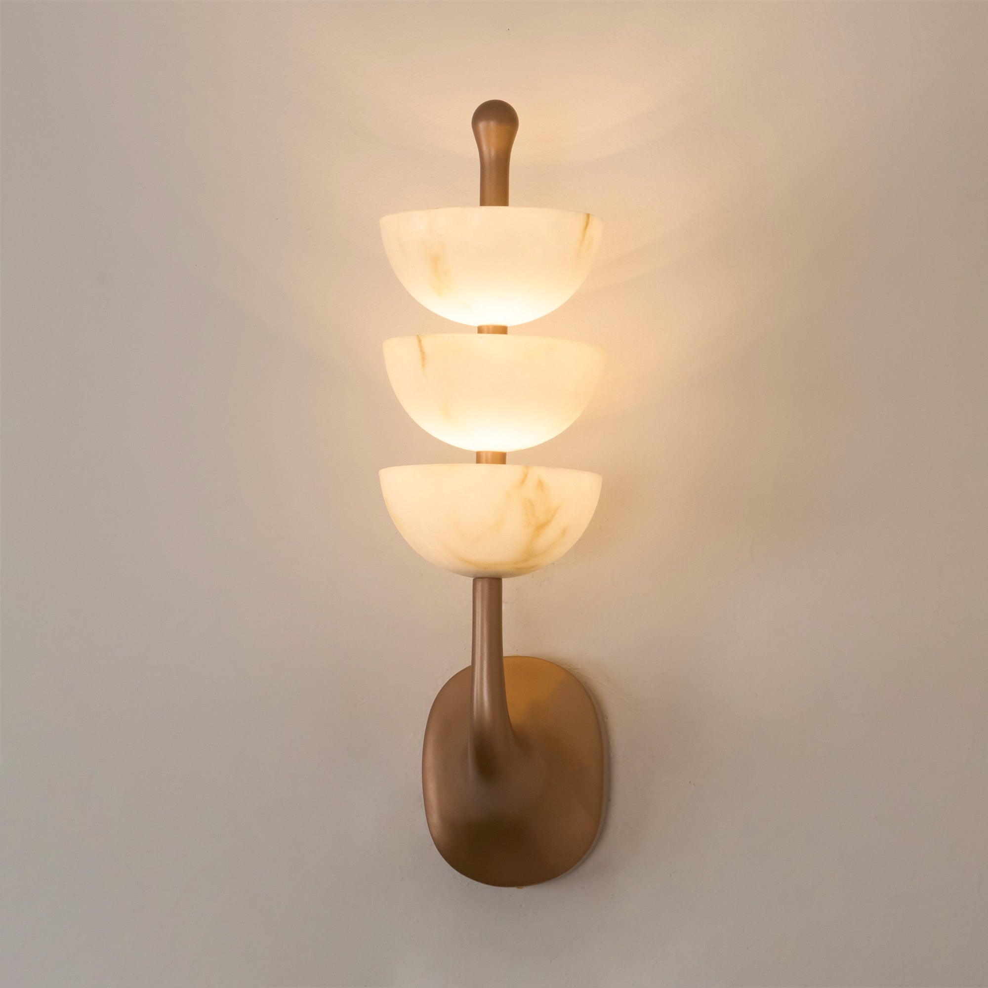 Triple Alabaster Wall Sconce 5.9