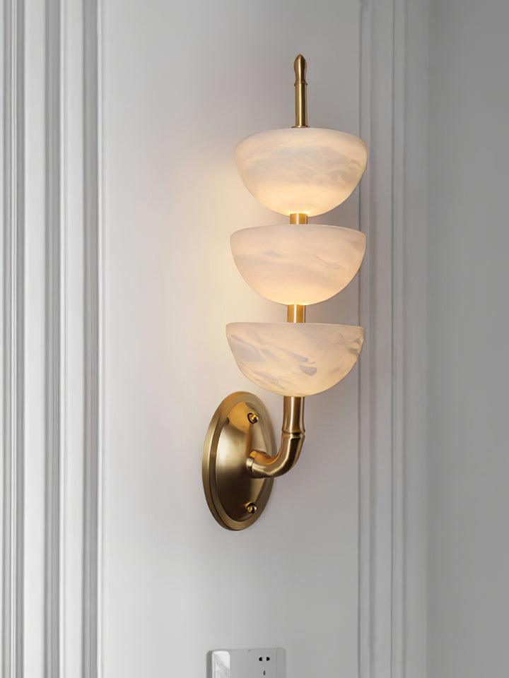 Triple Alabaster Wall Sconce 5.9