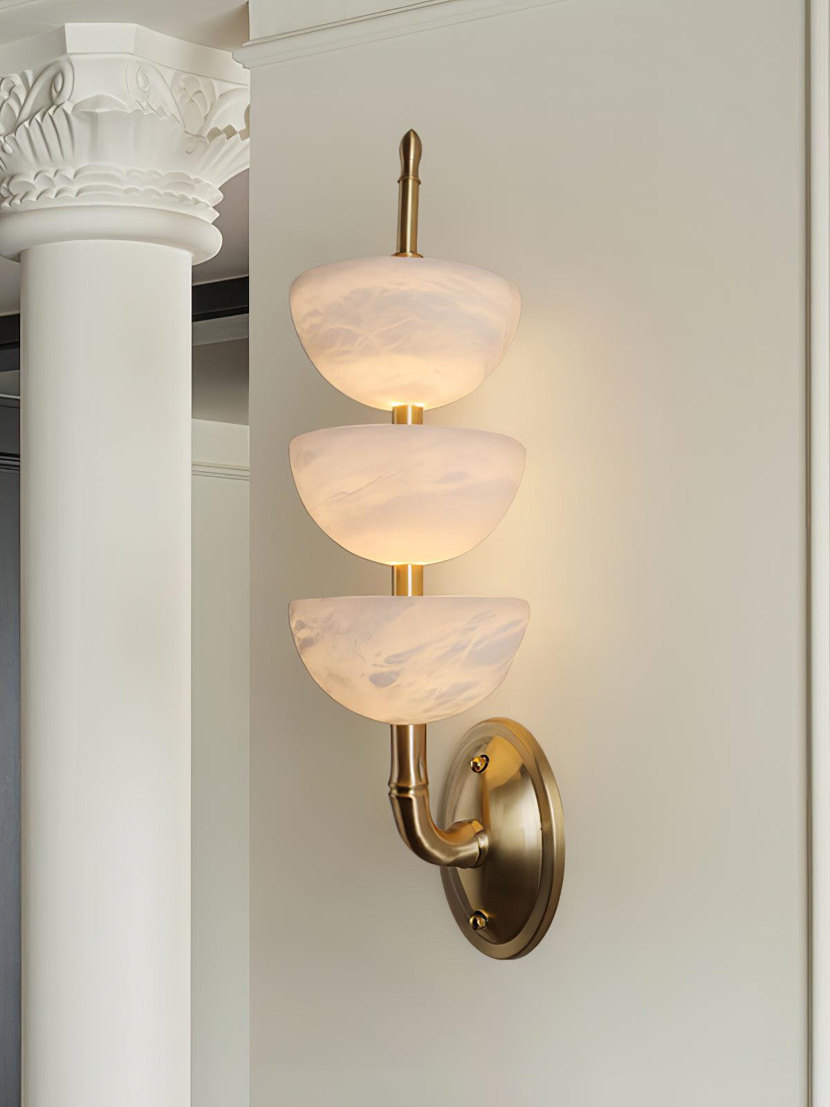 Triple Alabaster Wall Sconce 5.9