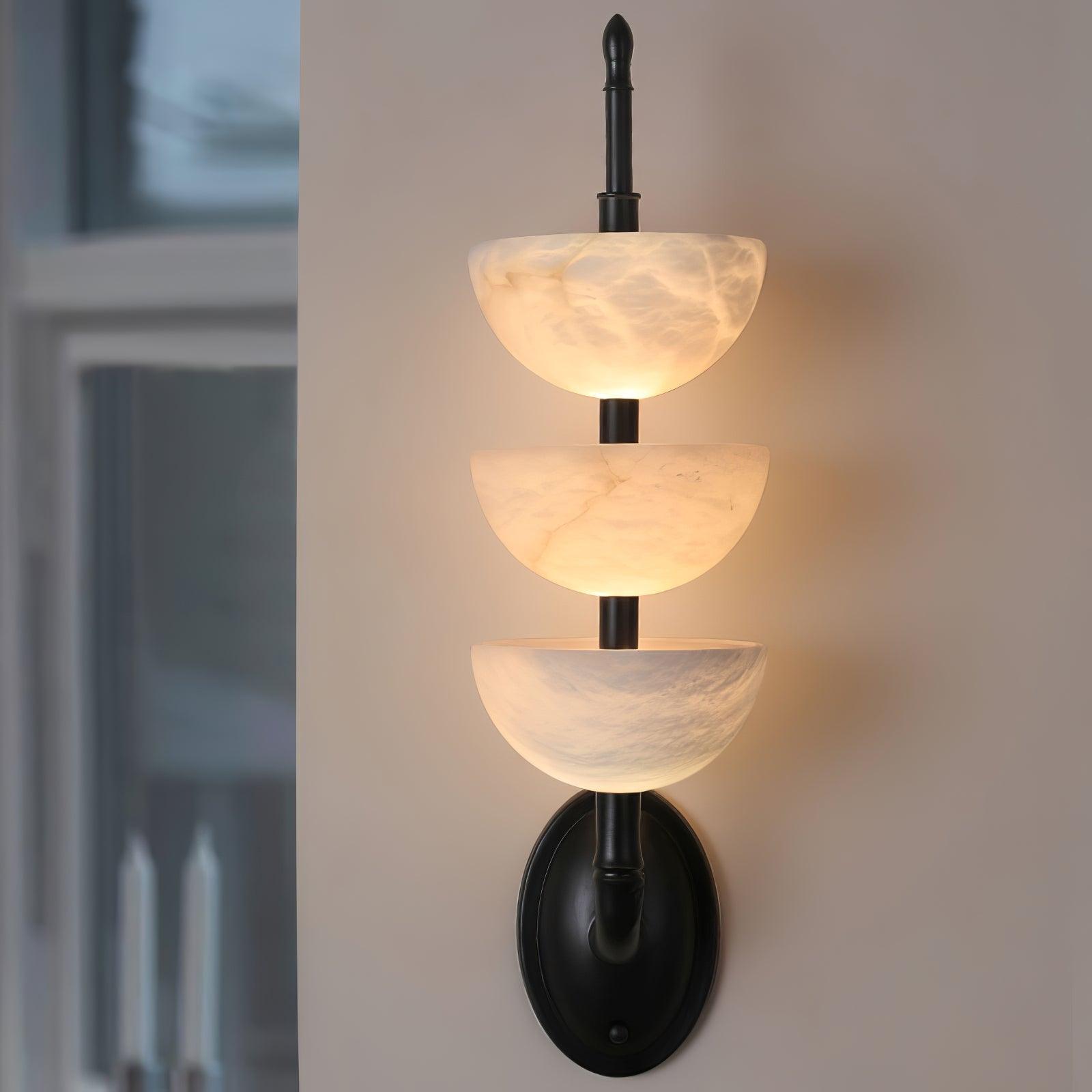 Triple Alabaster Wall Sconce 5.9