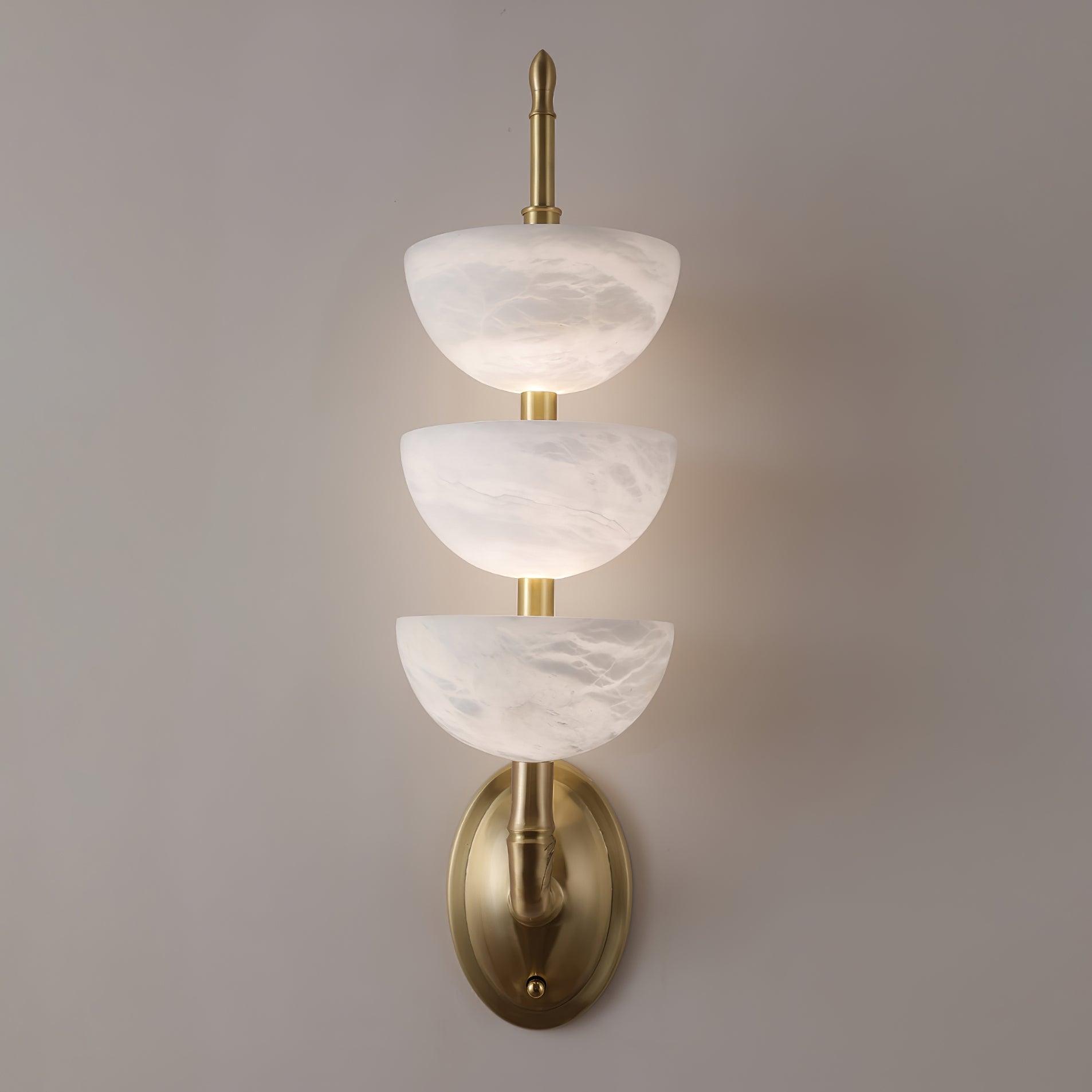 Triple Alabaster Wall Sconce 5.9