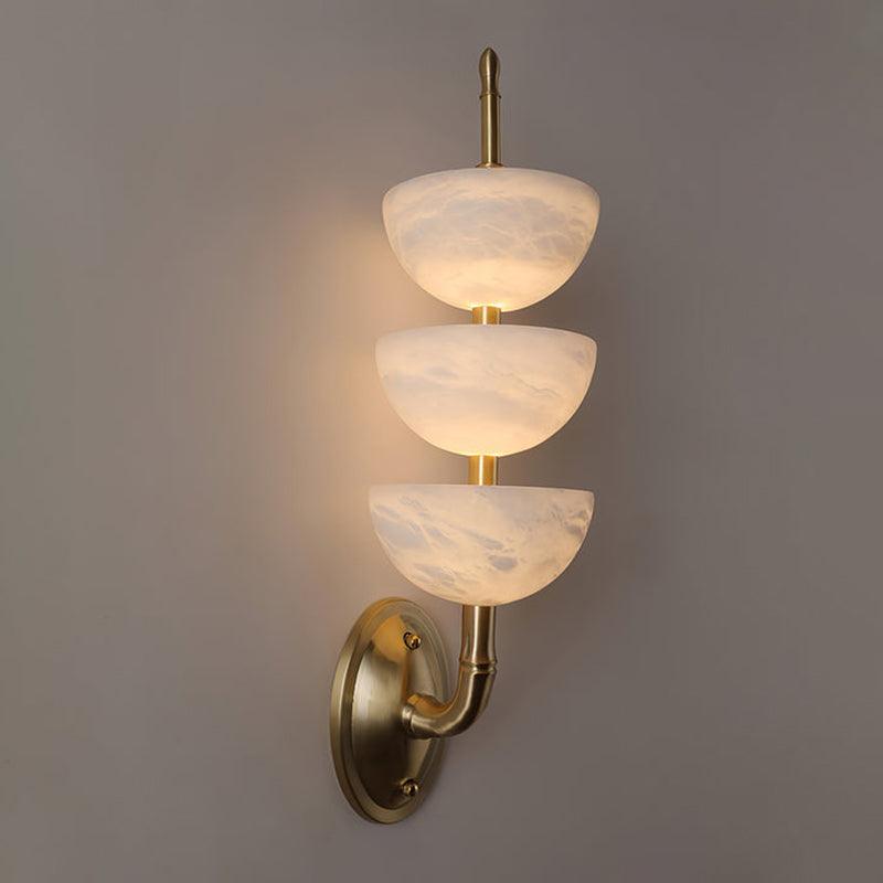 Triple Alabaster Wall Sconce 5.9