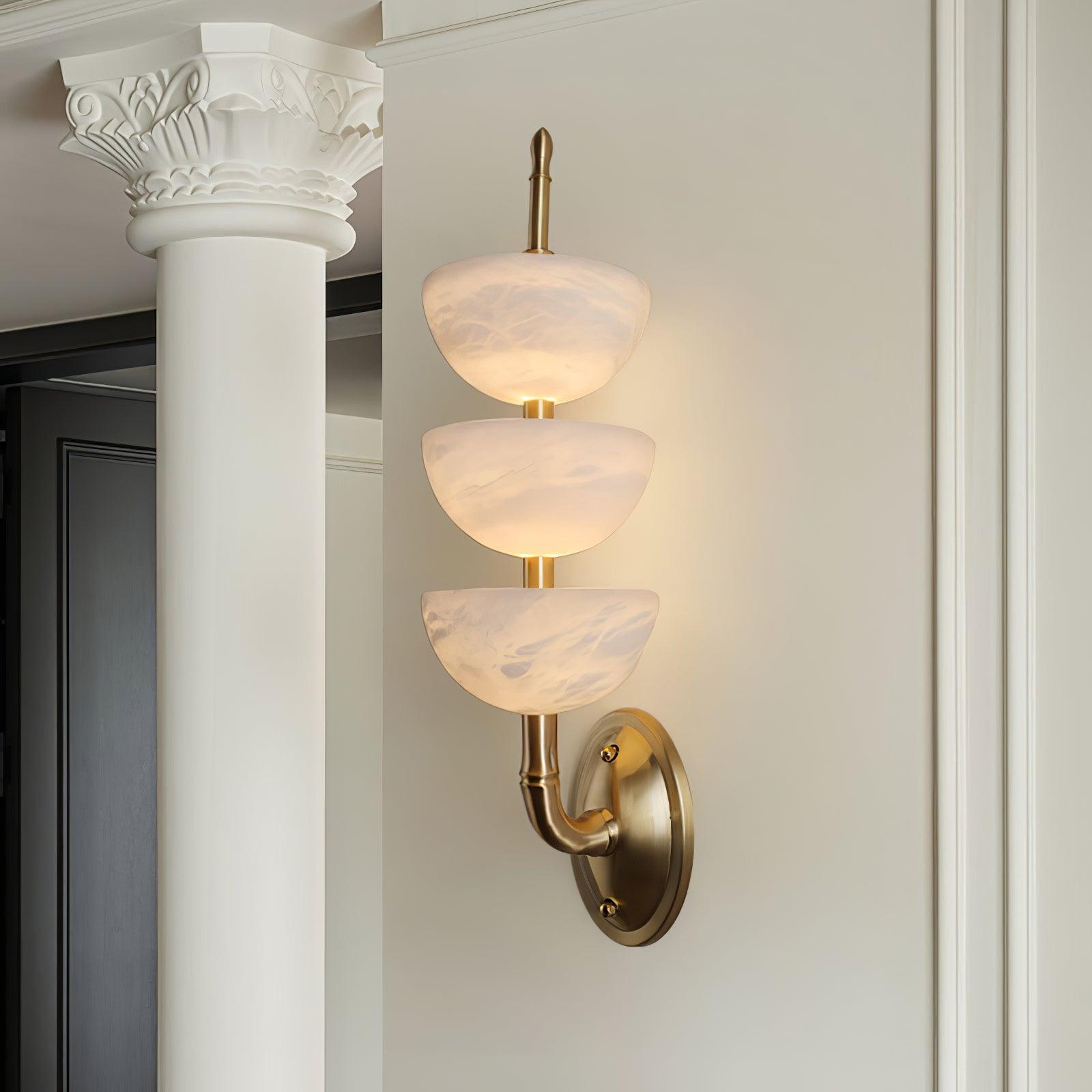 Triple Alabaster Wall Sconce 5.9