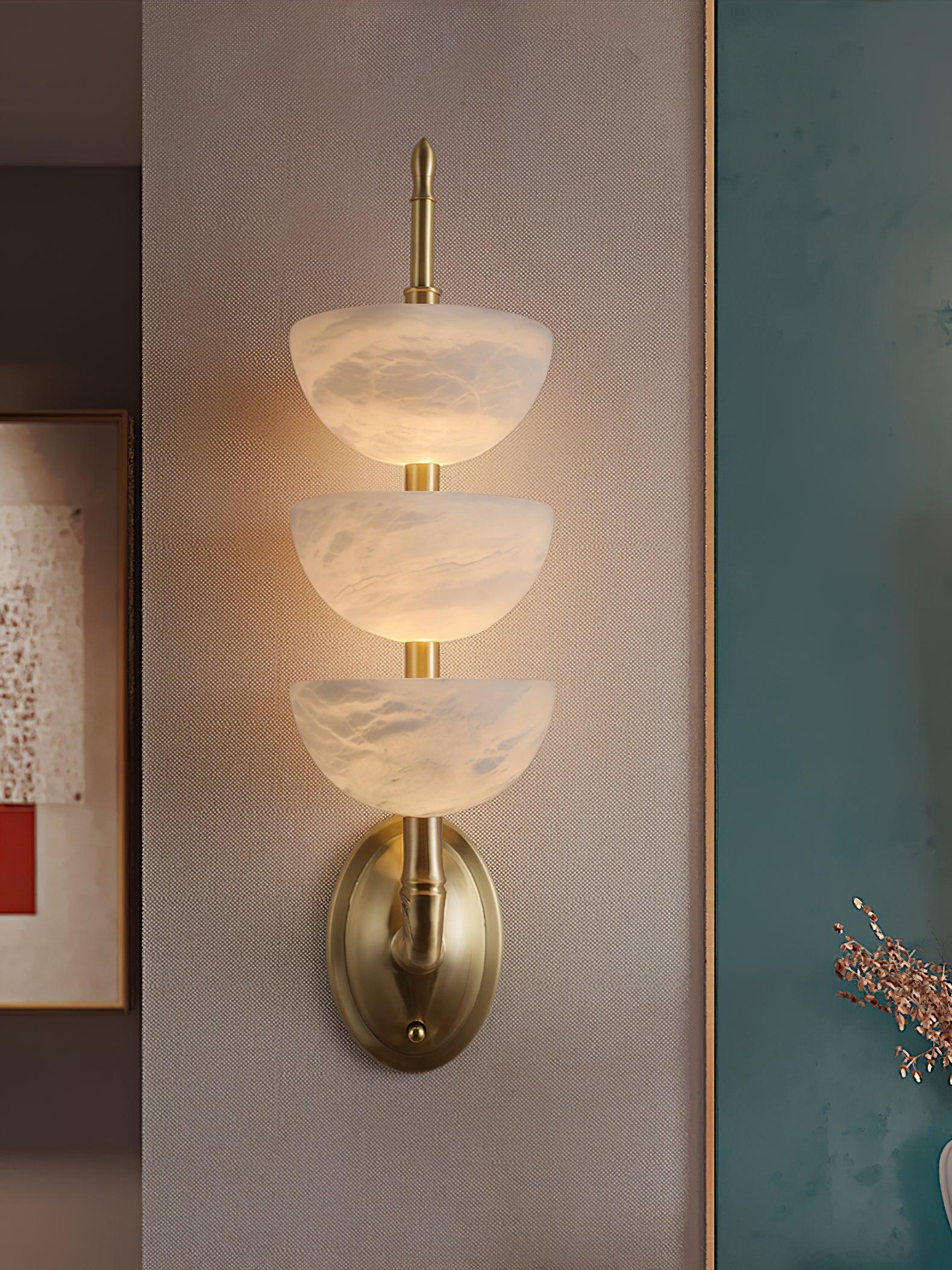 Triple Alabaster Wall Sconce 5.9