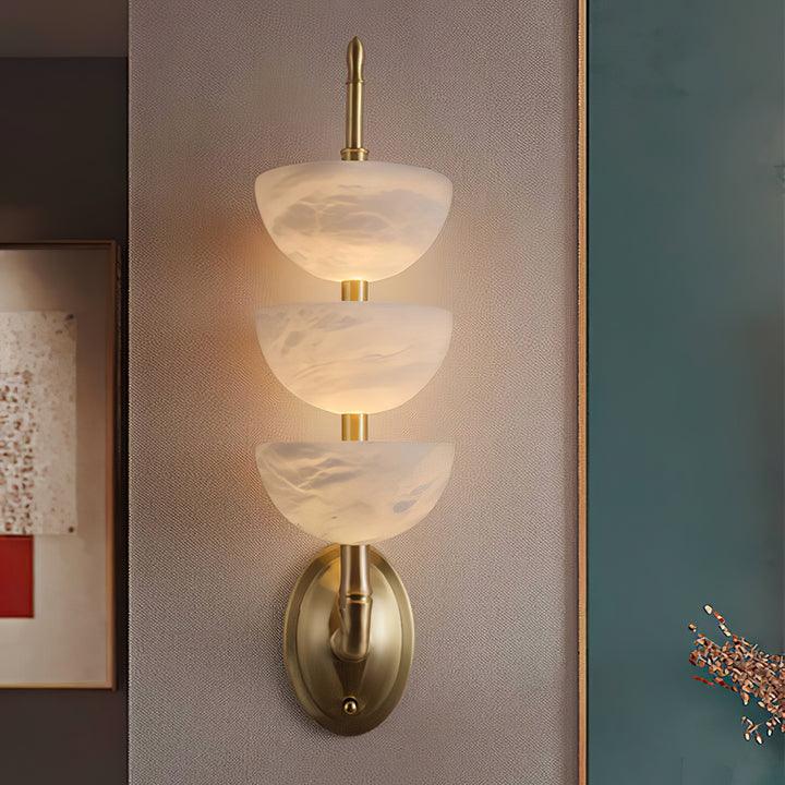 Triple Alabaster Wall Sconce 5.9
