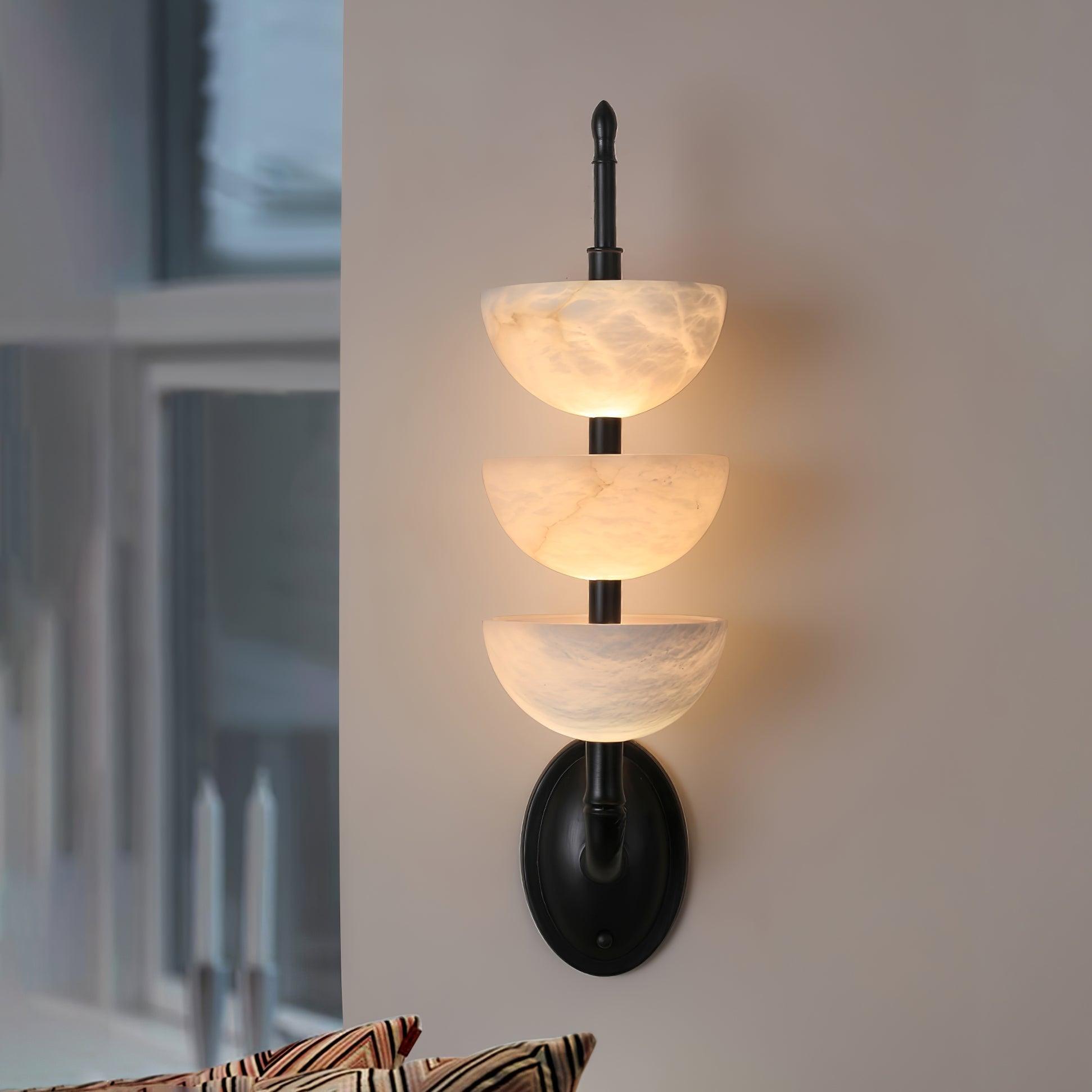 Triple Alabaster Wall Sconce 5.9