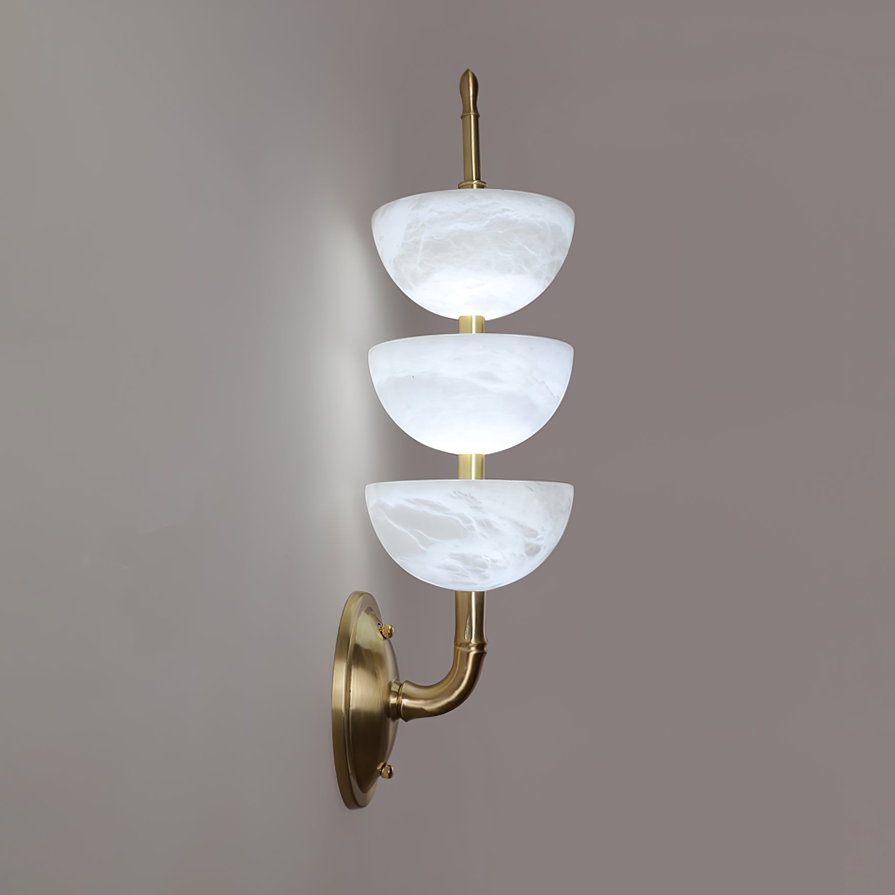 Triple Alabaster Sconce Wall Light, Hardwired Wall Sconce, detail 15