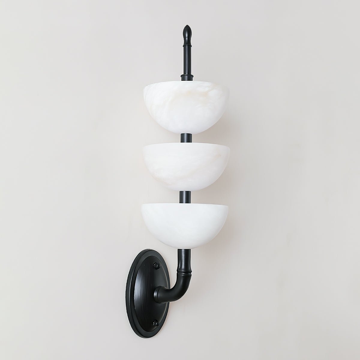 Triple Alabaster Sconce Wall Light, Hardwired Wall Sconce, detail 10