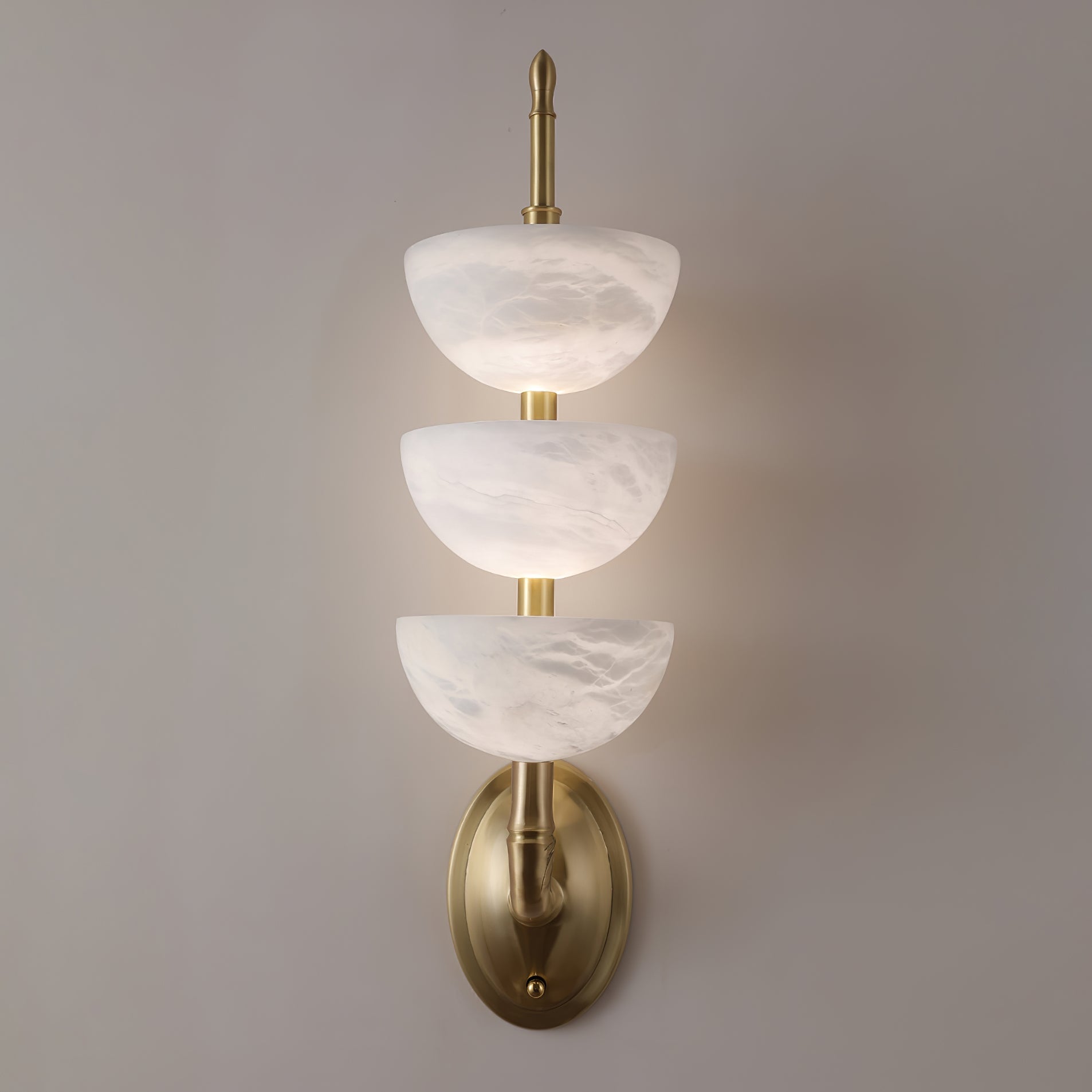 Triple Alabaster Sconce Wall Light, Hardwired Wall Sconce, detail 20