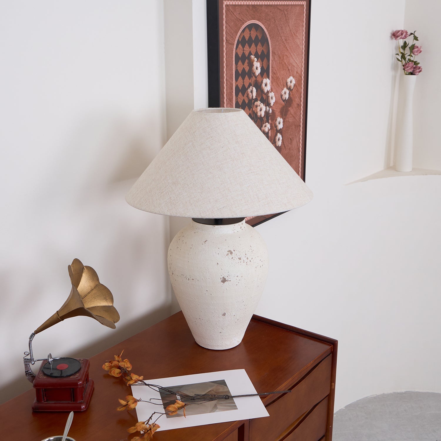 Tuscan Stone Table Lamp 17.7