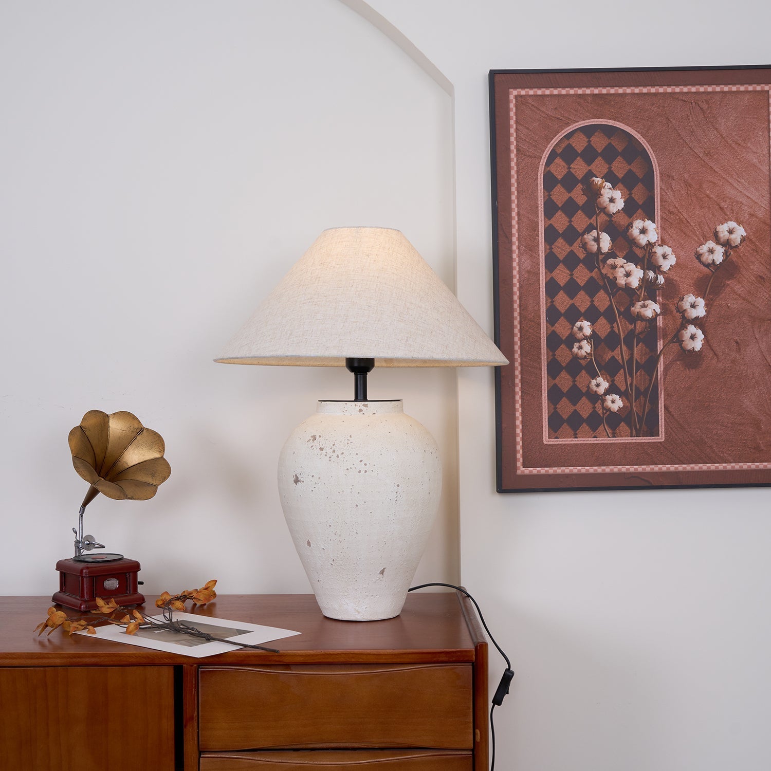Tuscan Stone Table Lamp 17.7