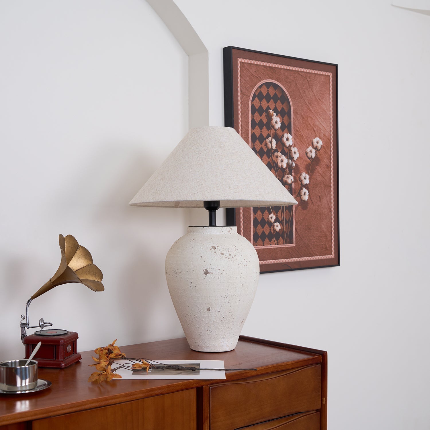 Tuscan Stone Table Lamp 17.7