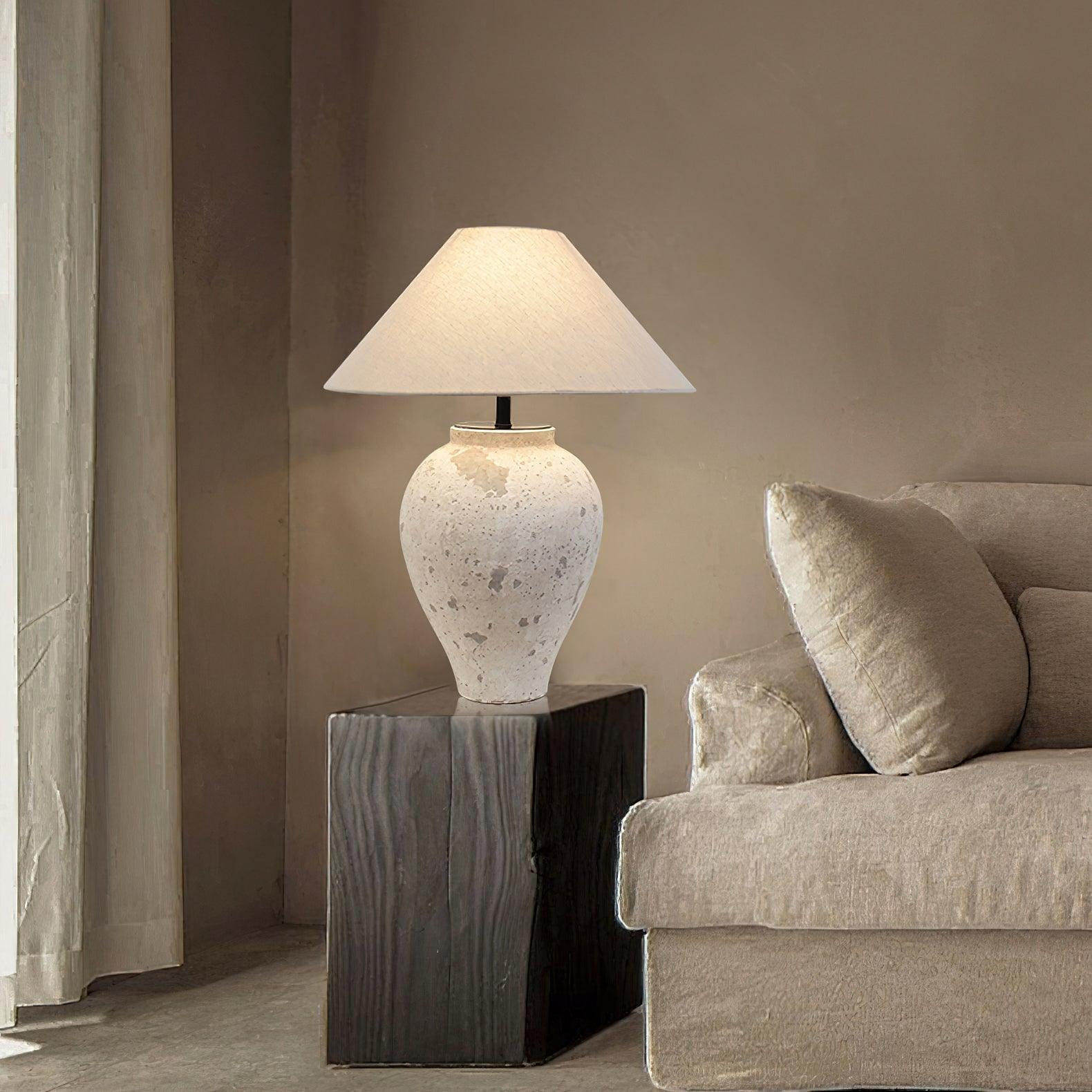 Tuscan Stone Table Lamp 17.7