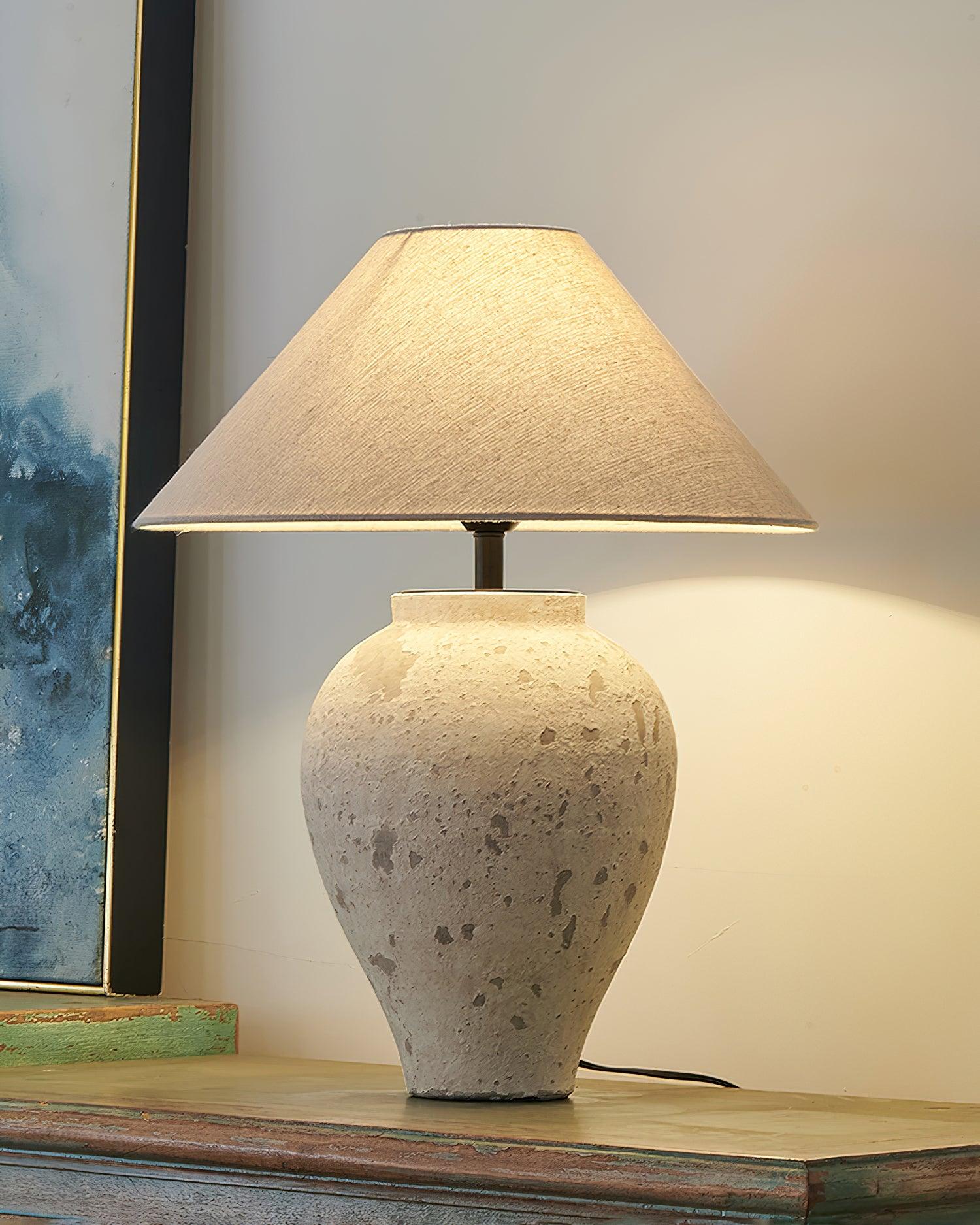 Tuscan Stone Table Lamp 17.7