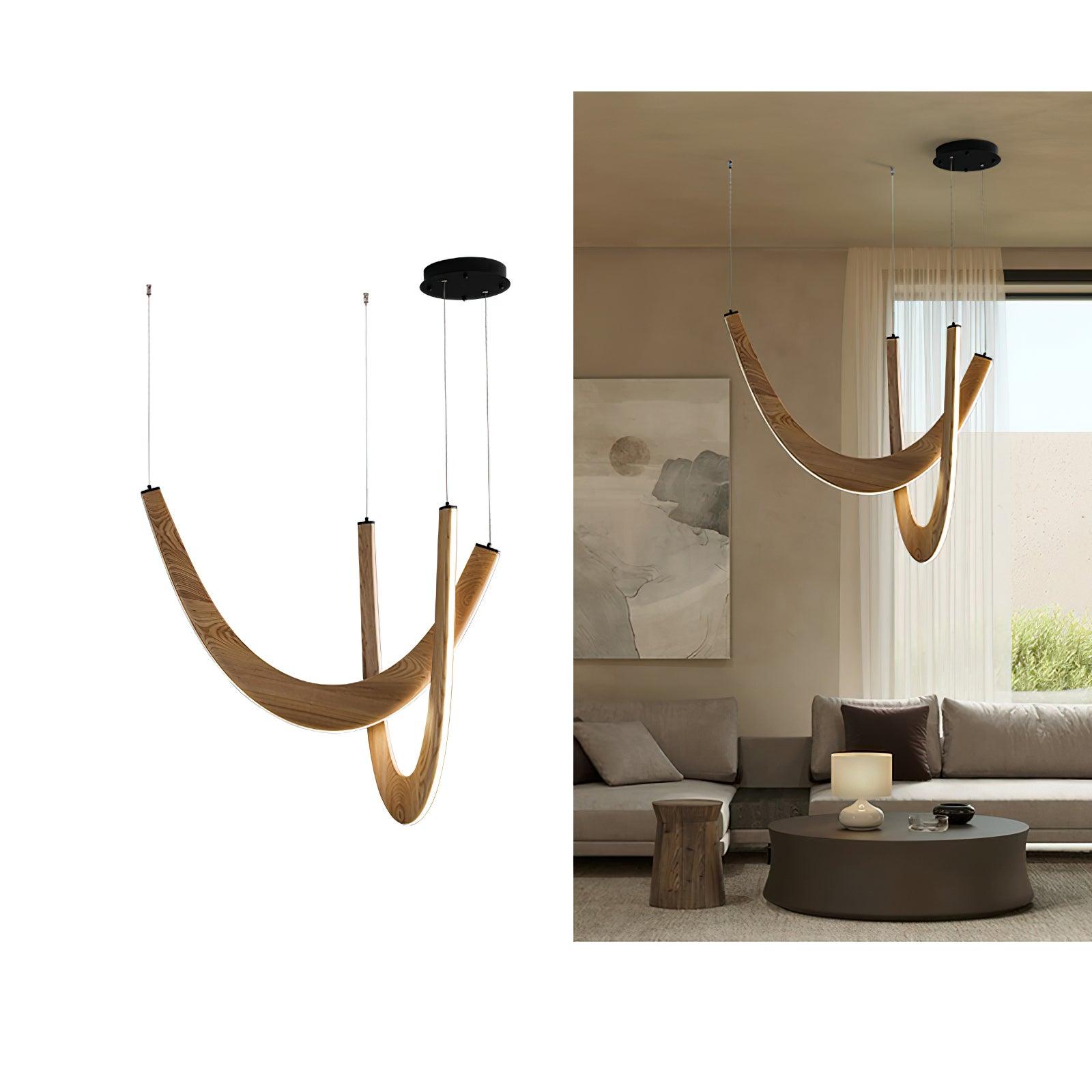 U Wooden Chandelier 36.2
