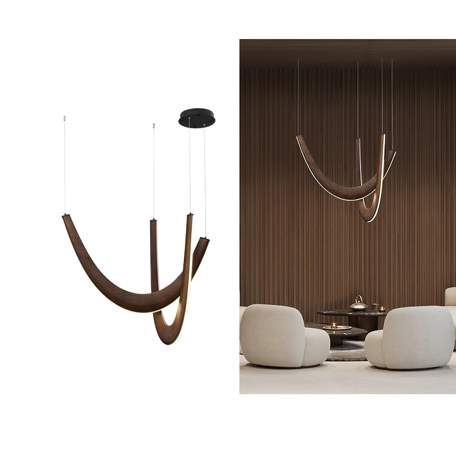 U Wooden Chandelier 36.2