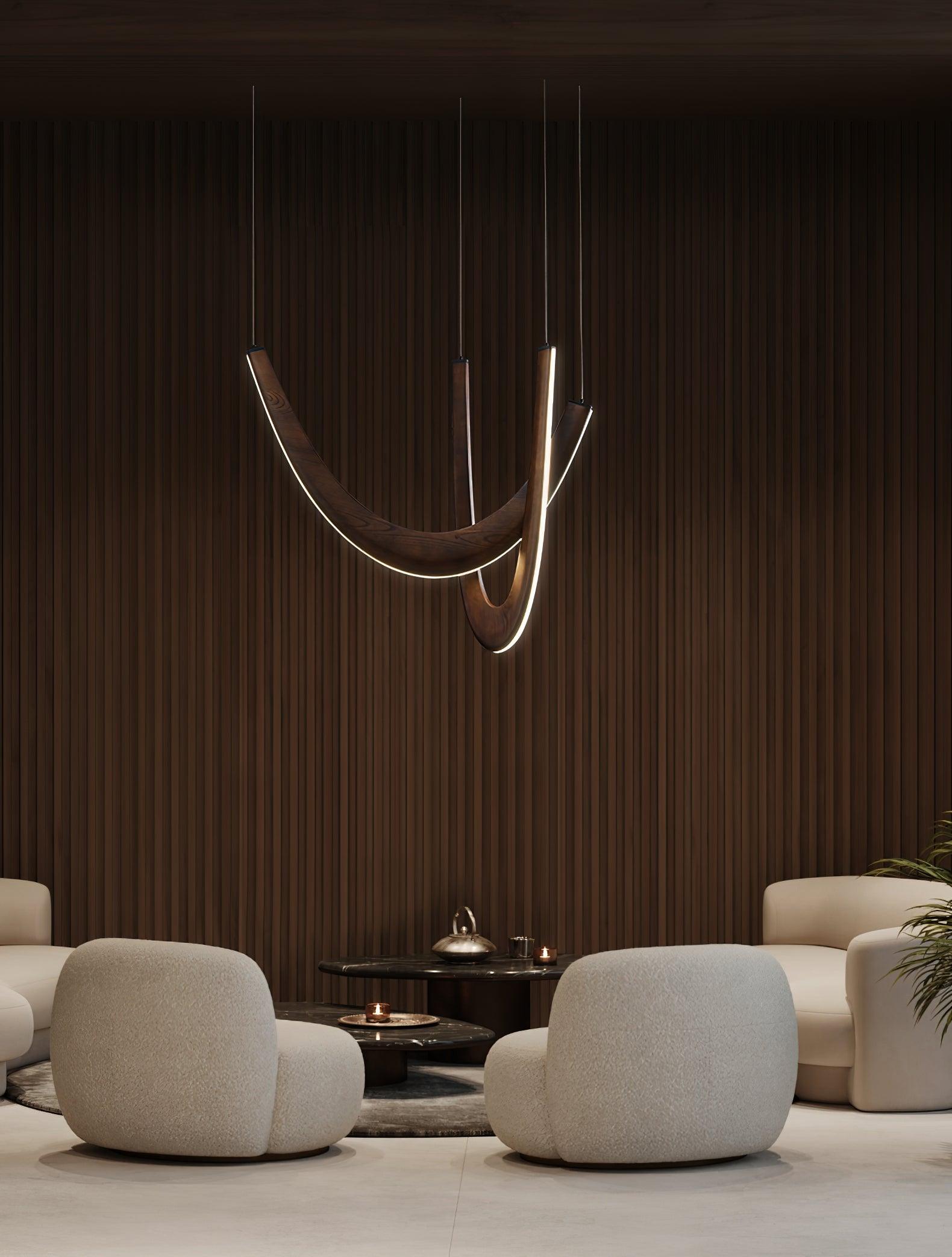 U Wooden Chandelier 36.2