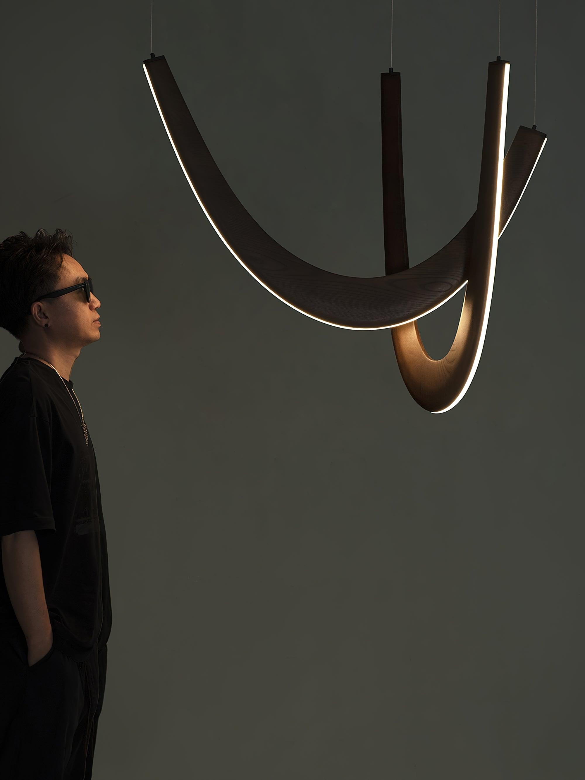 U Wooden Chandelier 36.2