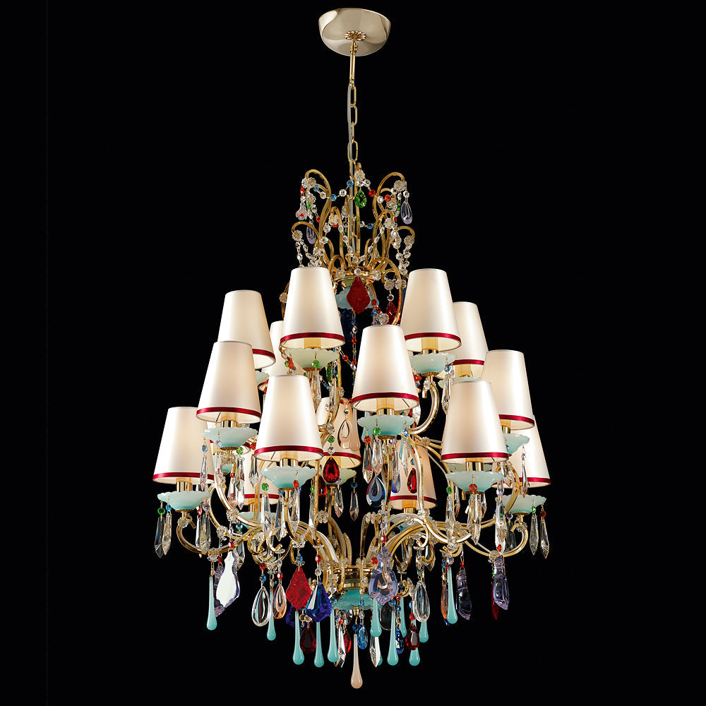 Exclusive Vintage Design Gold Plated Crystal Chandelier