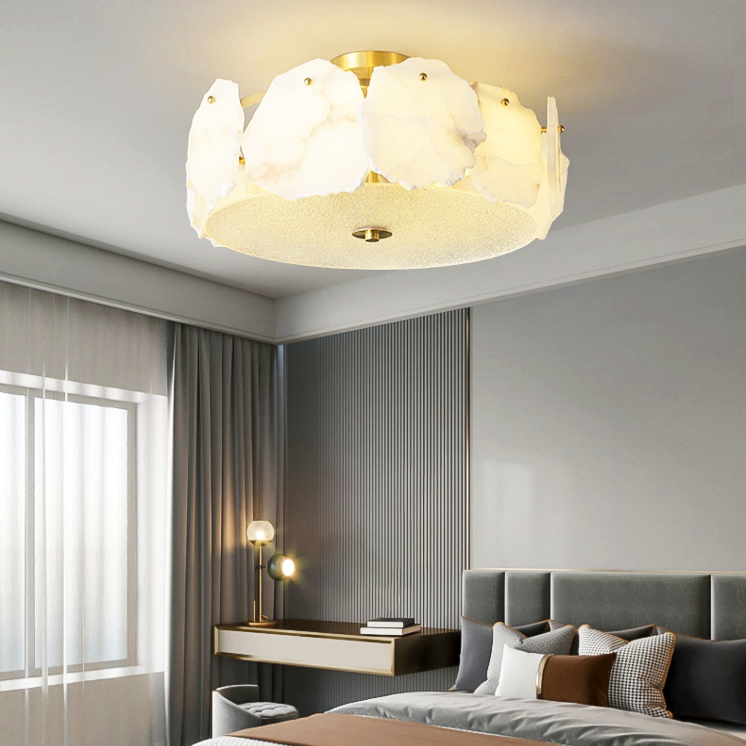 alabaster ceiling light shown as a main product image for compact living spaces