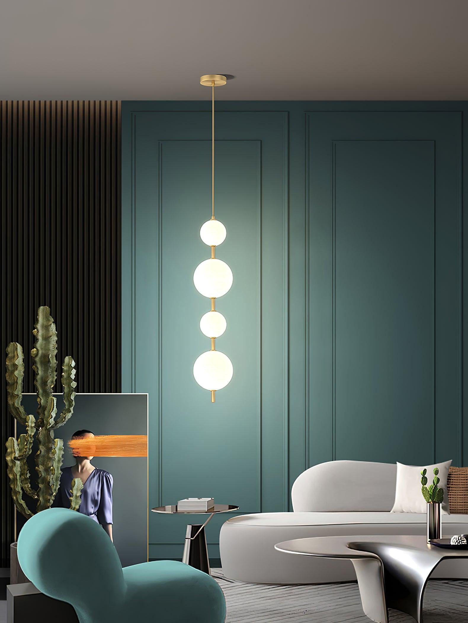 Vertical Globe Ceiling Light Fitting Pendant Lamp detail view 3