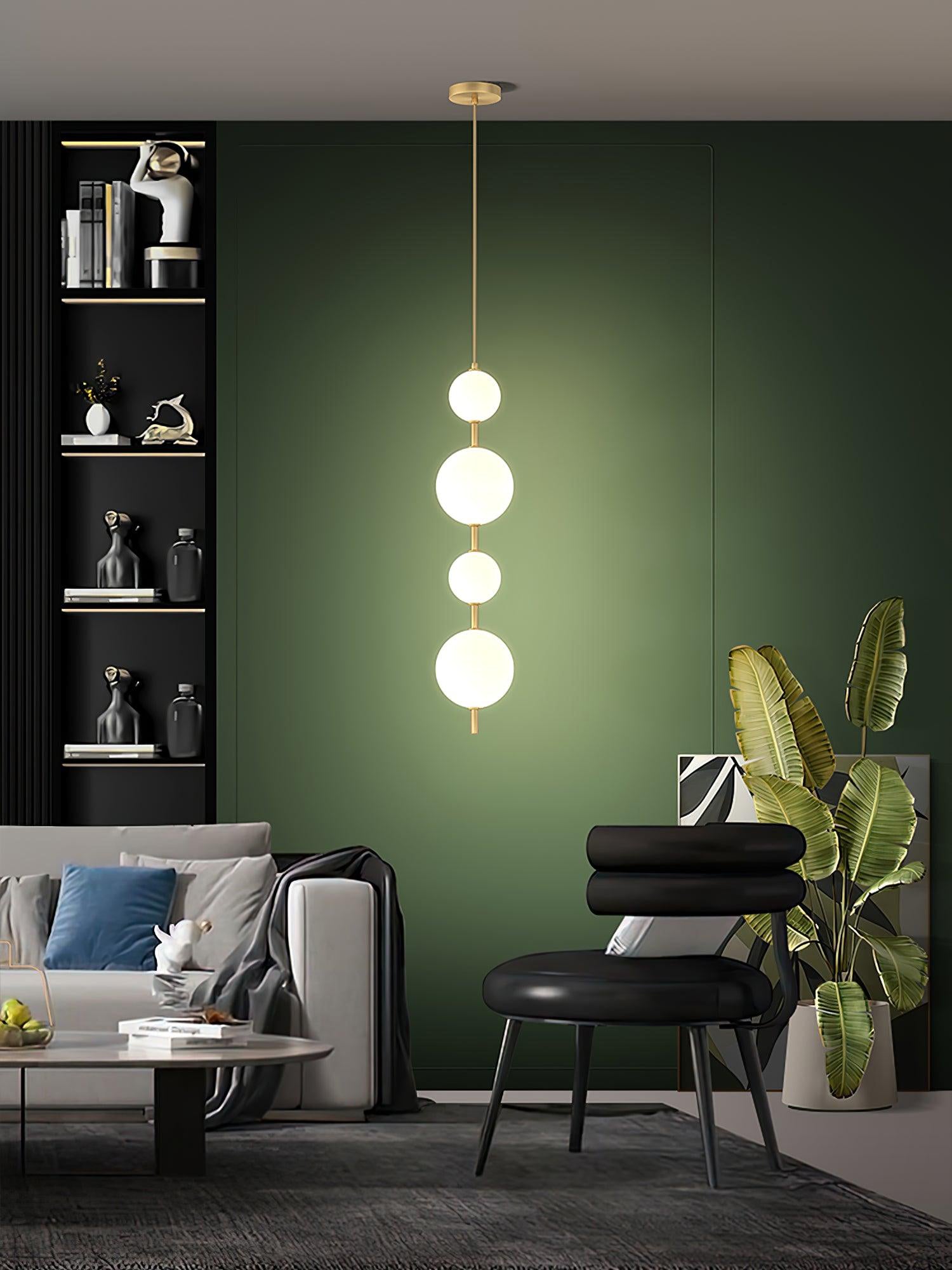 Vertical Globe Ceiling Light Fitting Pendant Lamp detail view 2
