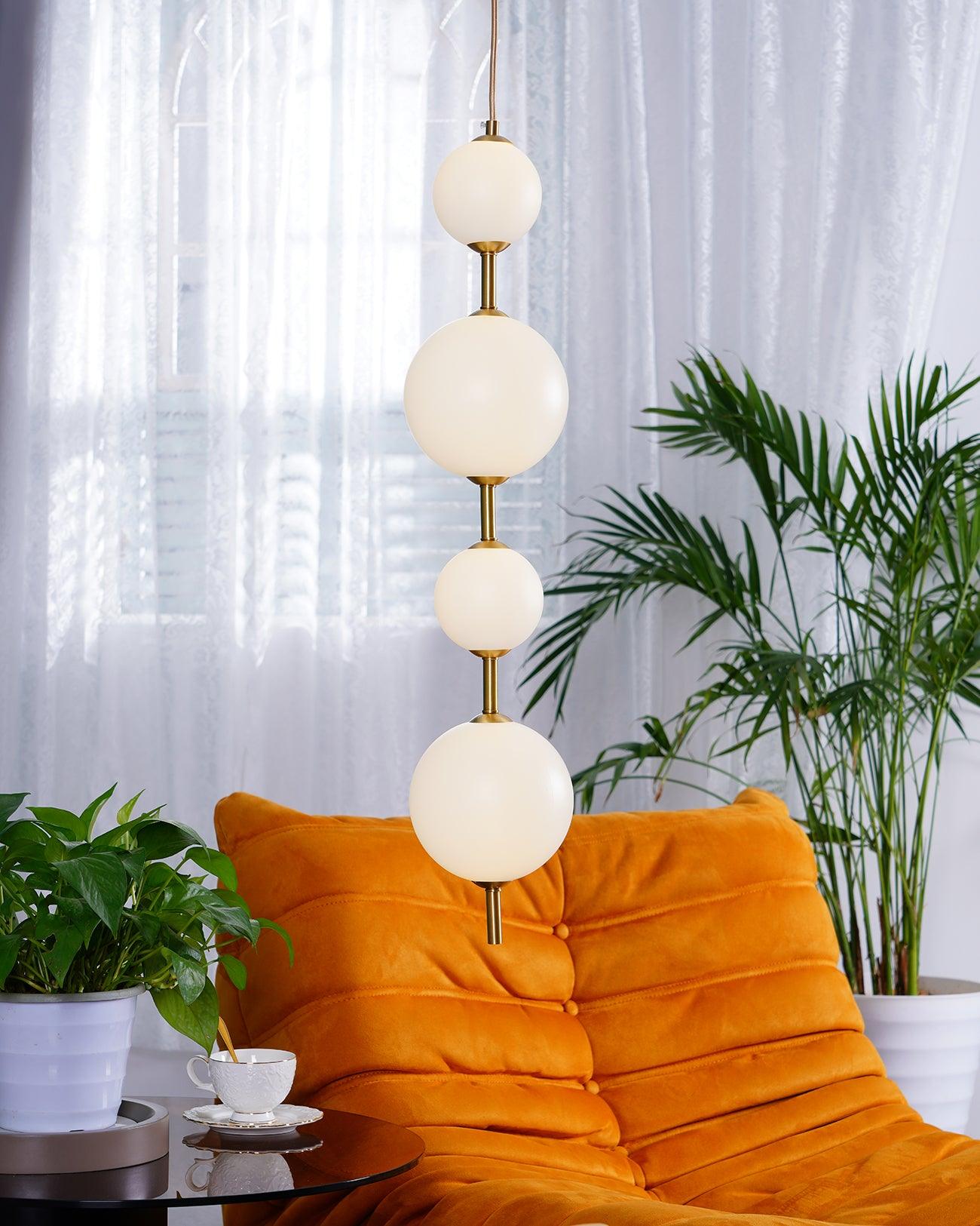 Vertical Globe Ceiling Light Fitting Pendant Lamp detail view 7