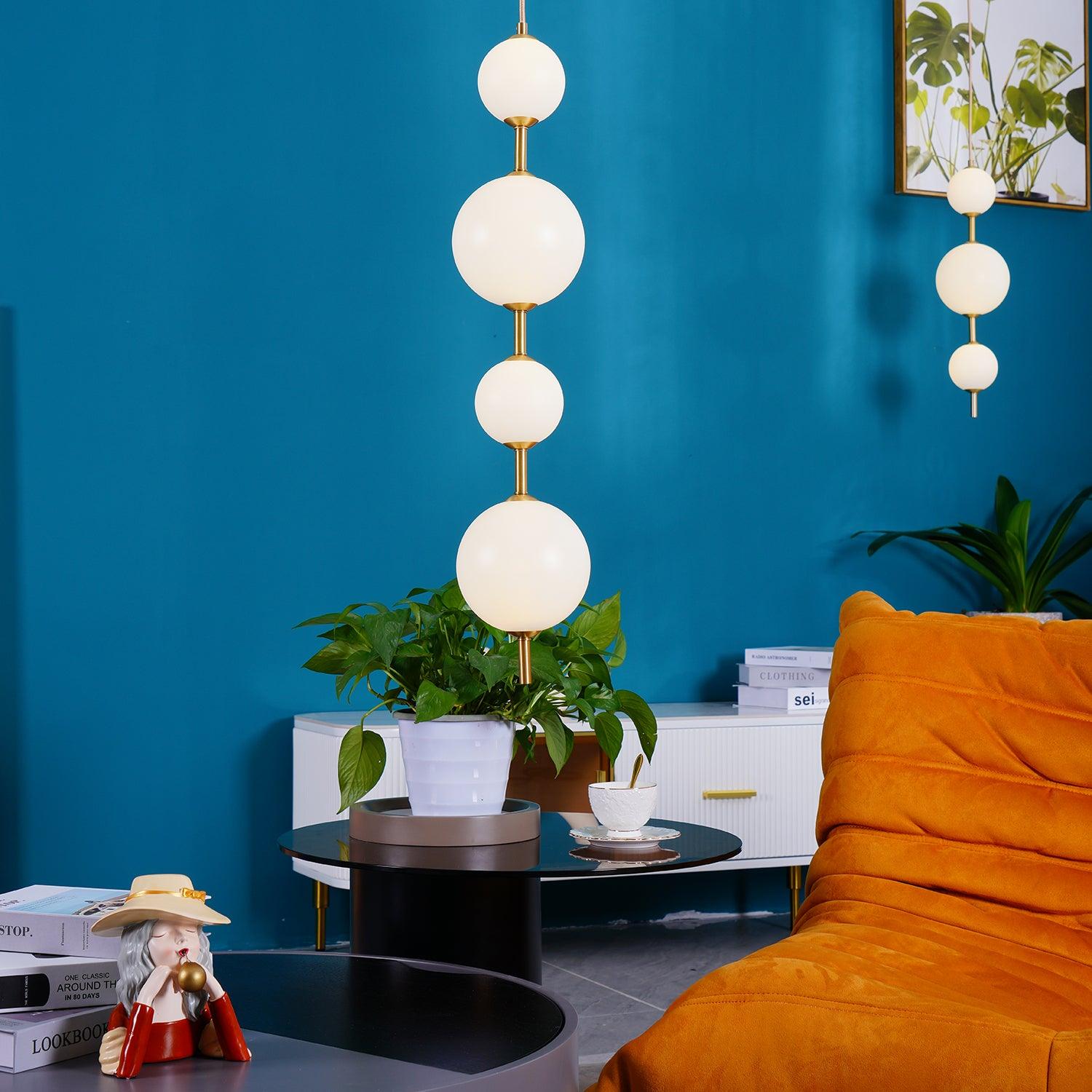 Vertical Globe Ceiling Light Fitting Pendant Lamp detail view 6
