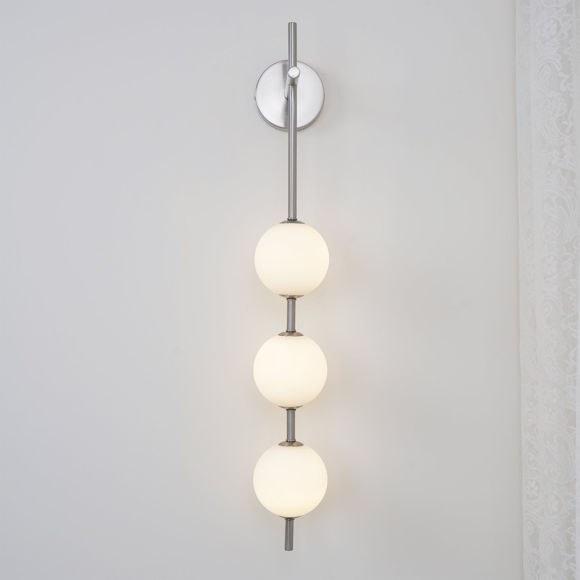 Vertical Globe Plug-in Wall Sconce