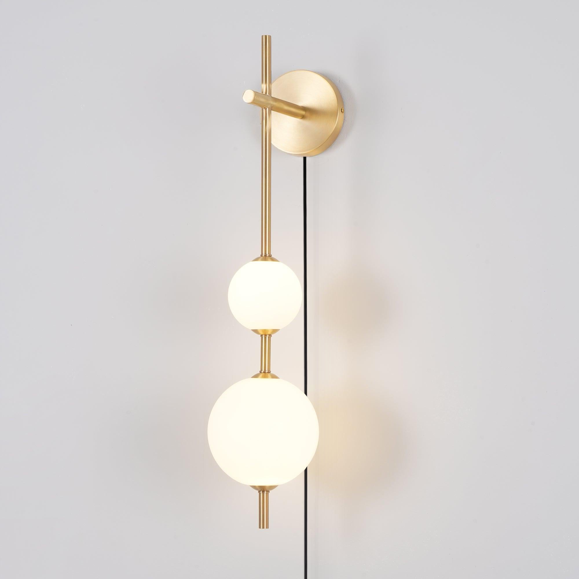 Vertical Globe Plug-in Wall Sconce