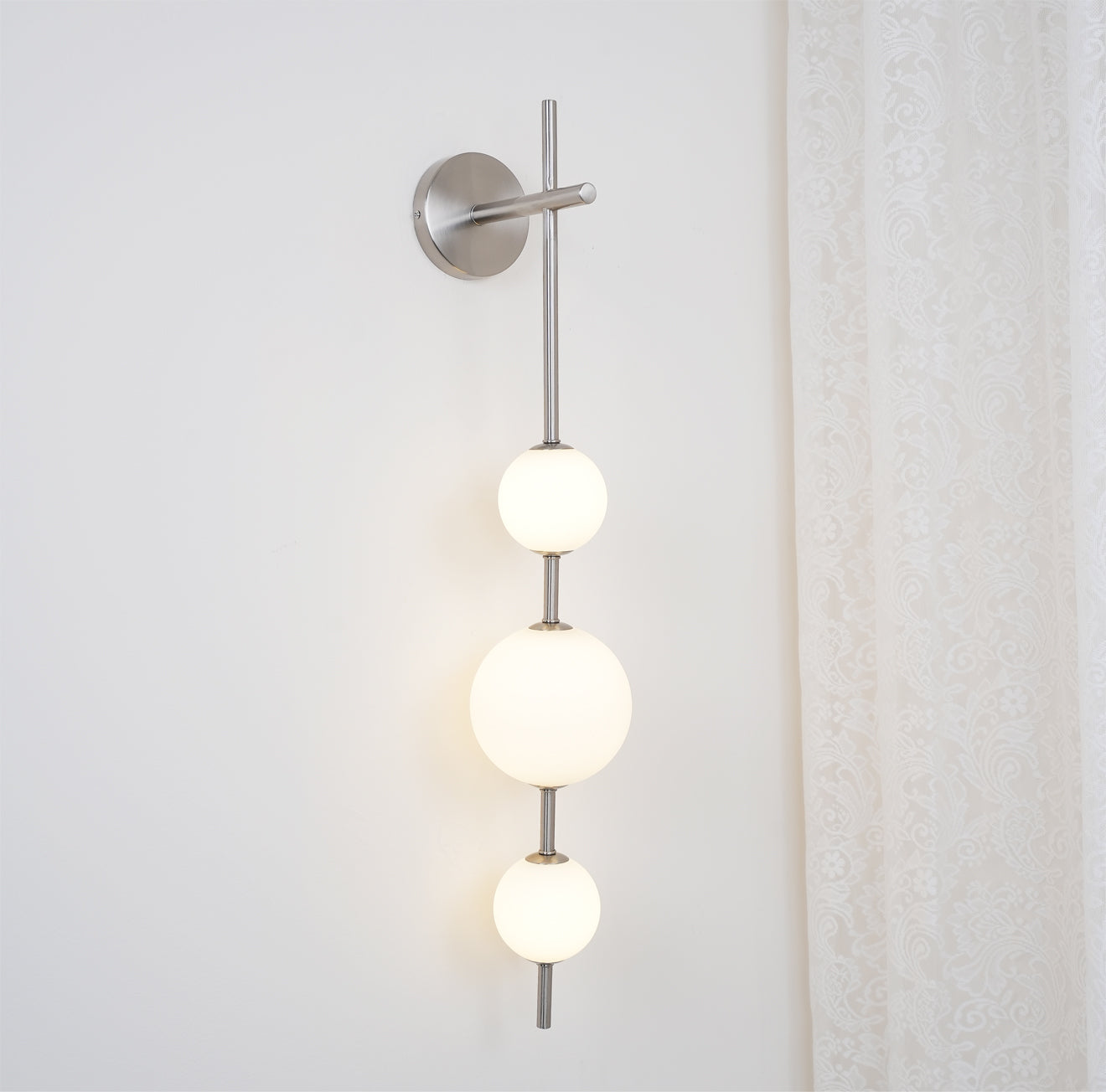 Vertical Globe Plug-in Wall Sconce