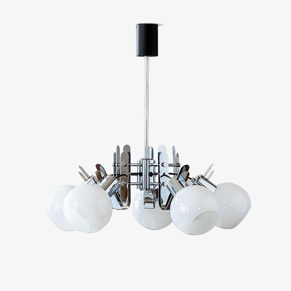 Vintage Geometrical Chrome Chandelier