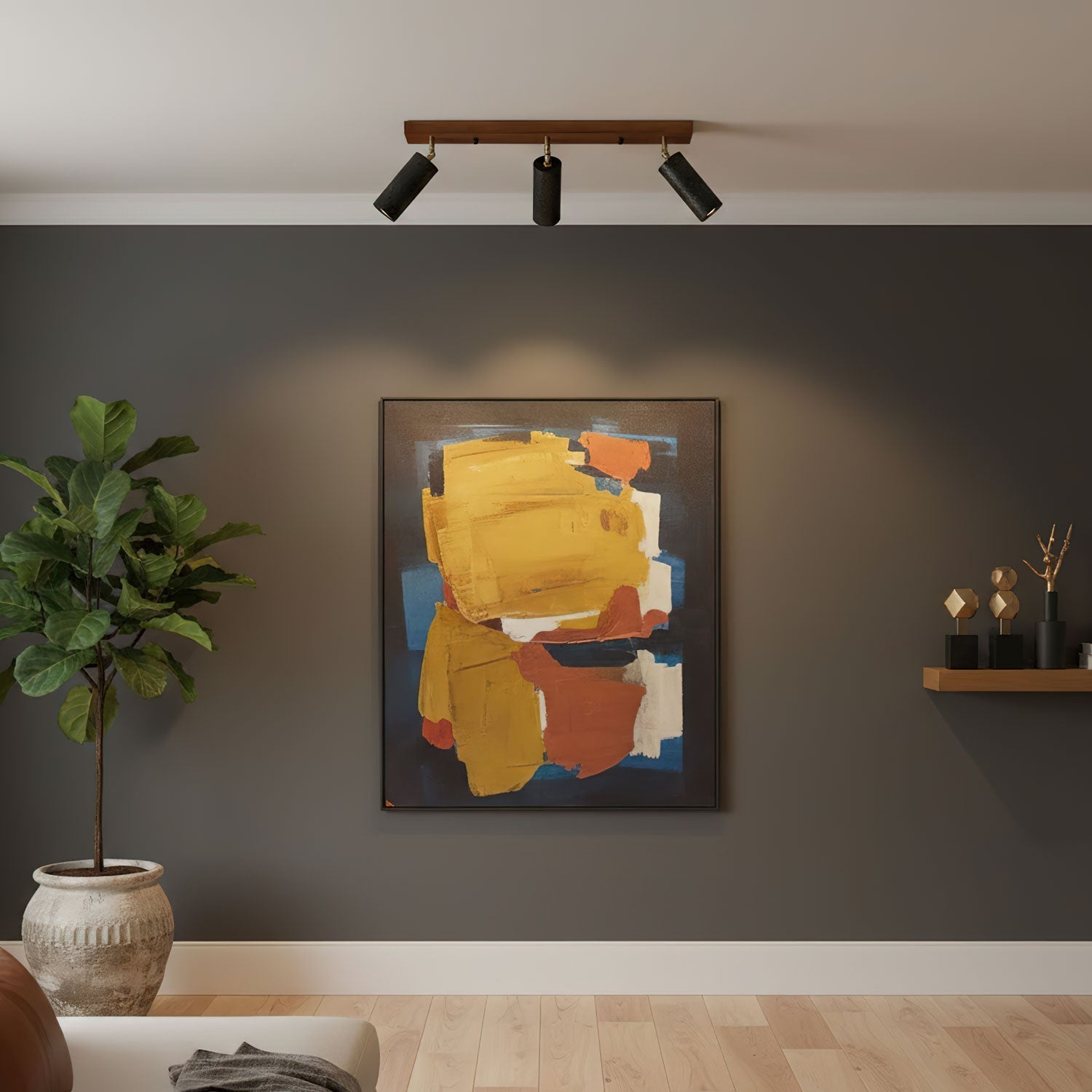 Volcanic Wood Trio Ceiling Spot Light